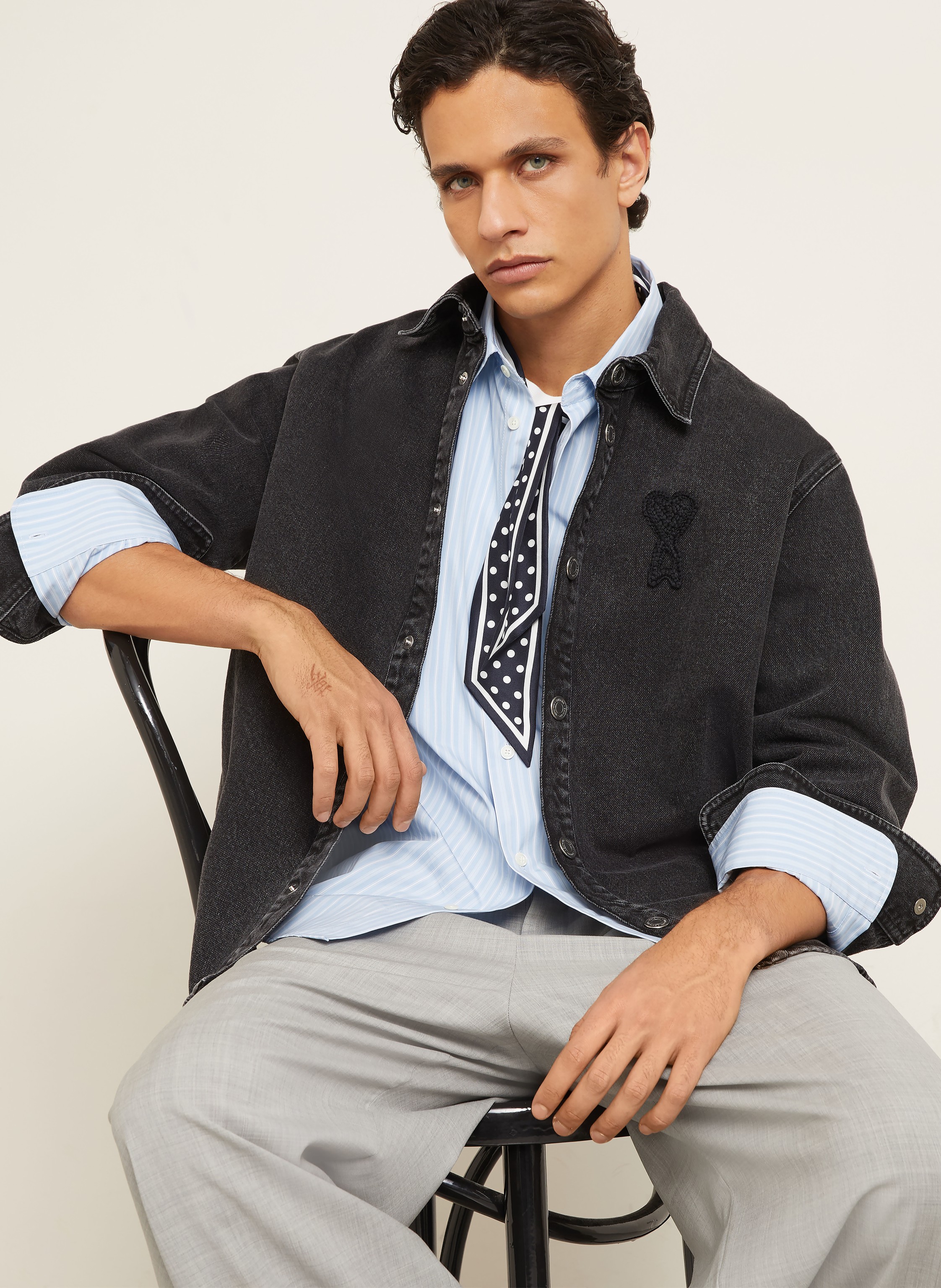 Thumbnail - Ami Paris Jeans-Overjacket schwarz