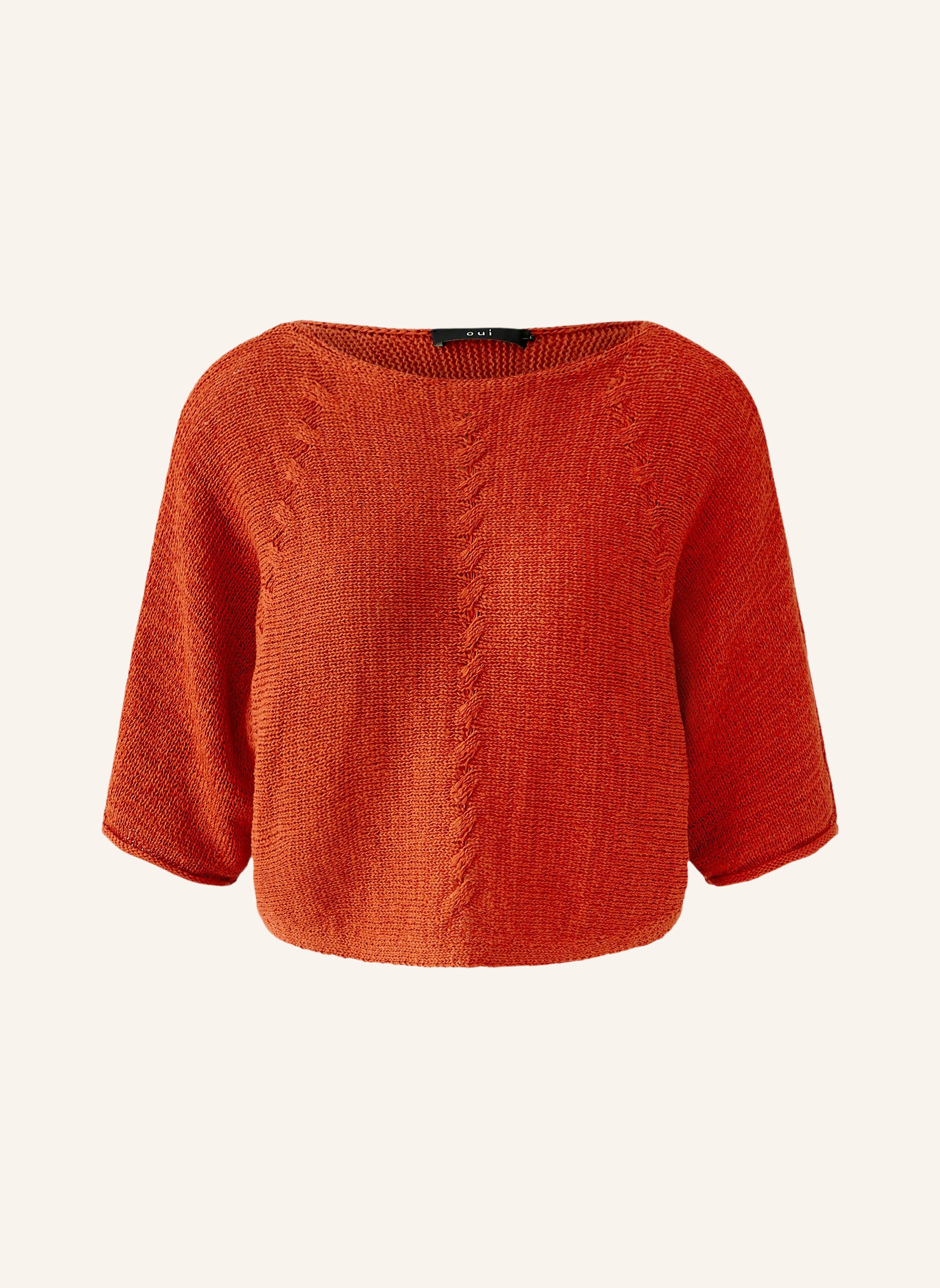 Oui Strickshirt Mit 3/4-Arm rot
