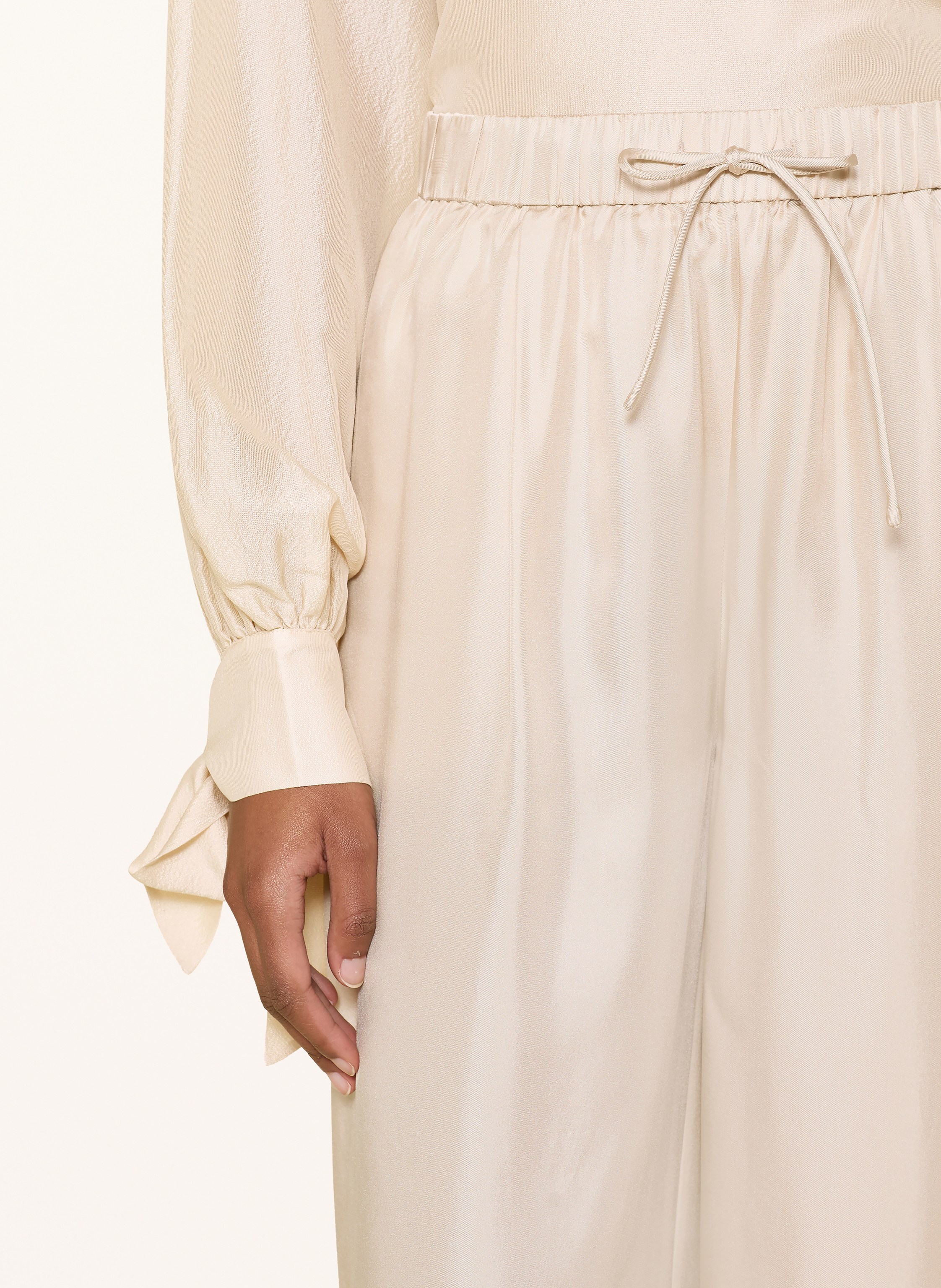 Thumbnail - Alcidia Da Veiga Marlenehose Aus Seide beige