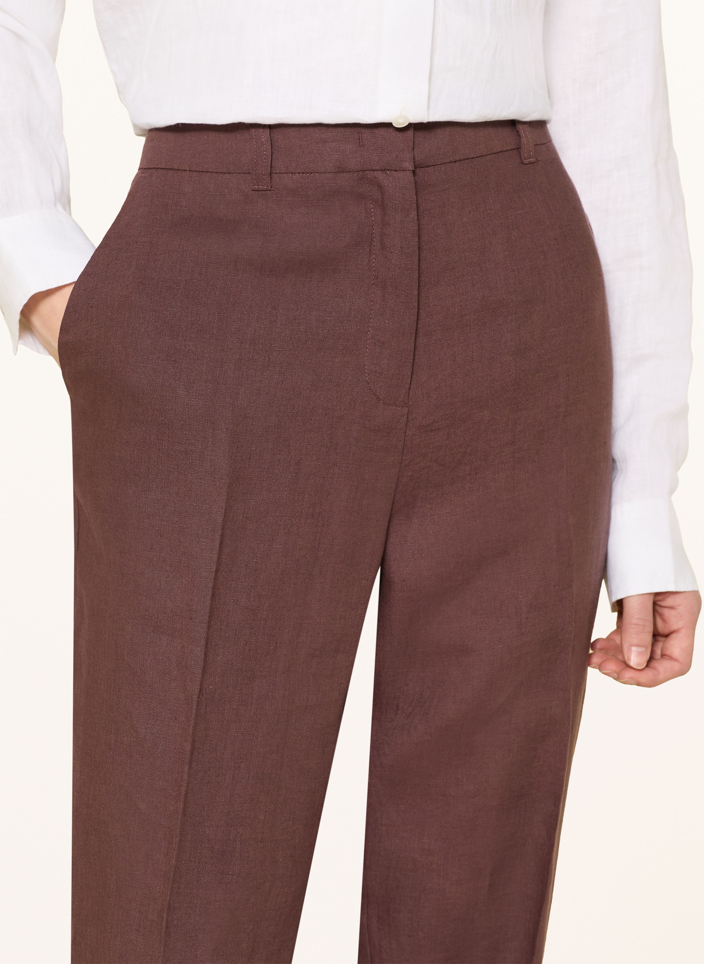 Thumbnail - Marella Marlenehose Aus Leinen braun