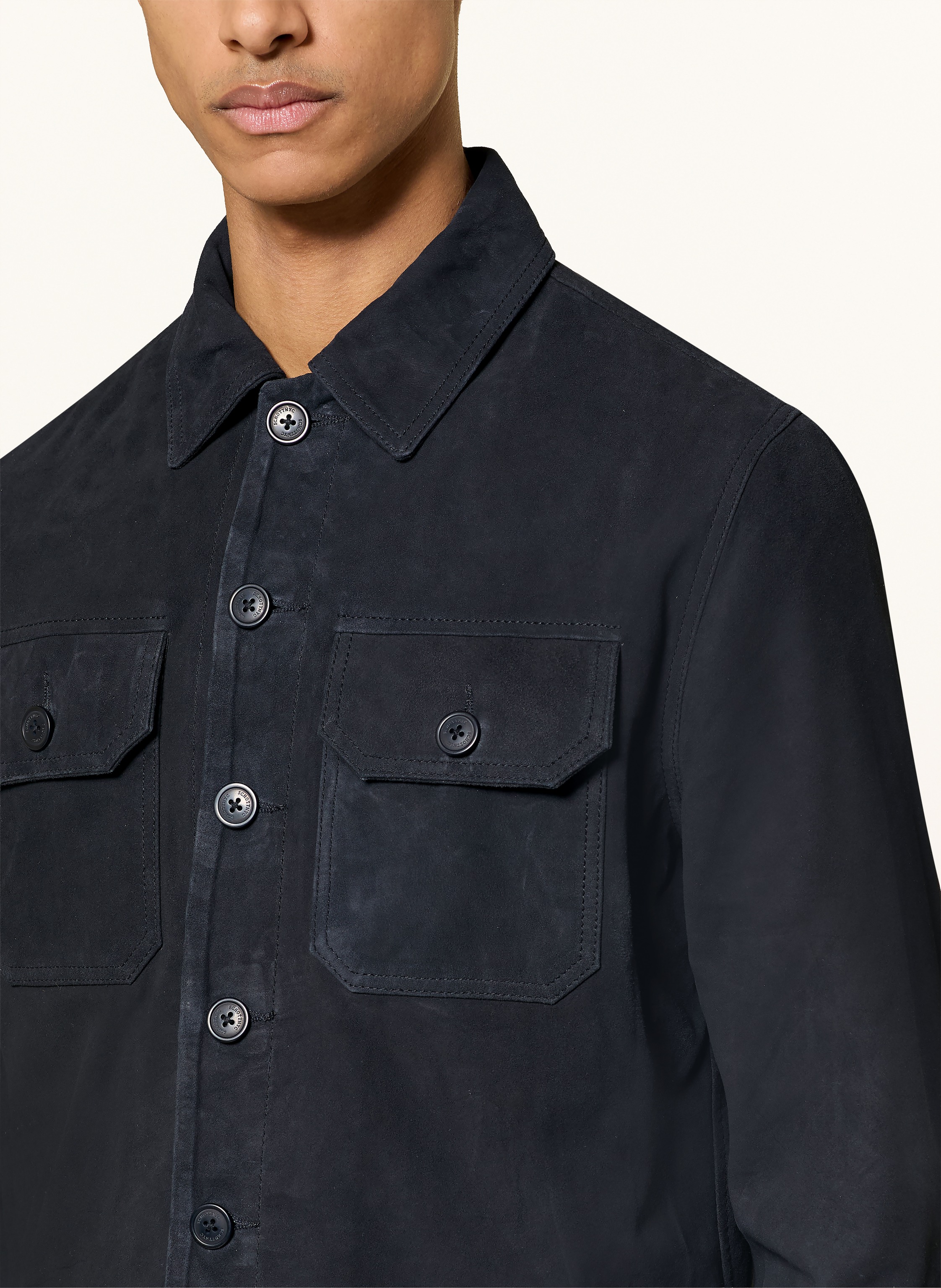 Thumbnail - Schott Nyc Leder-Overjacket blau