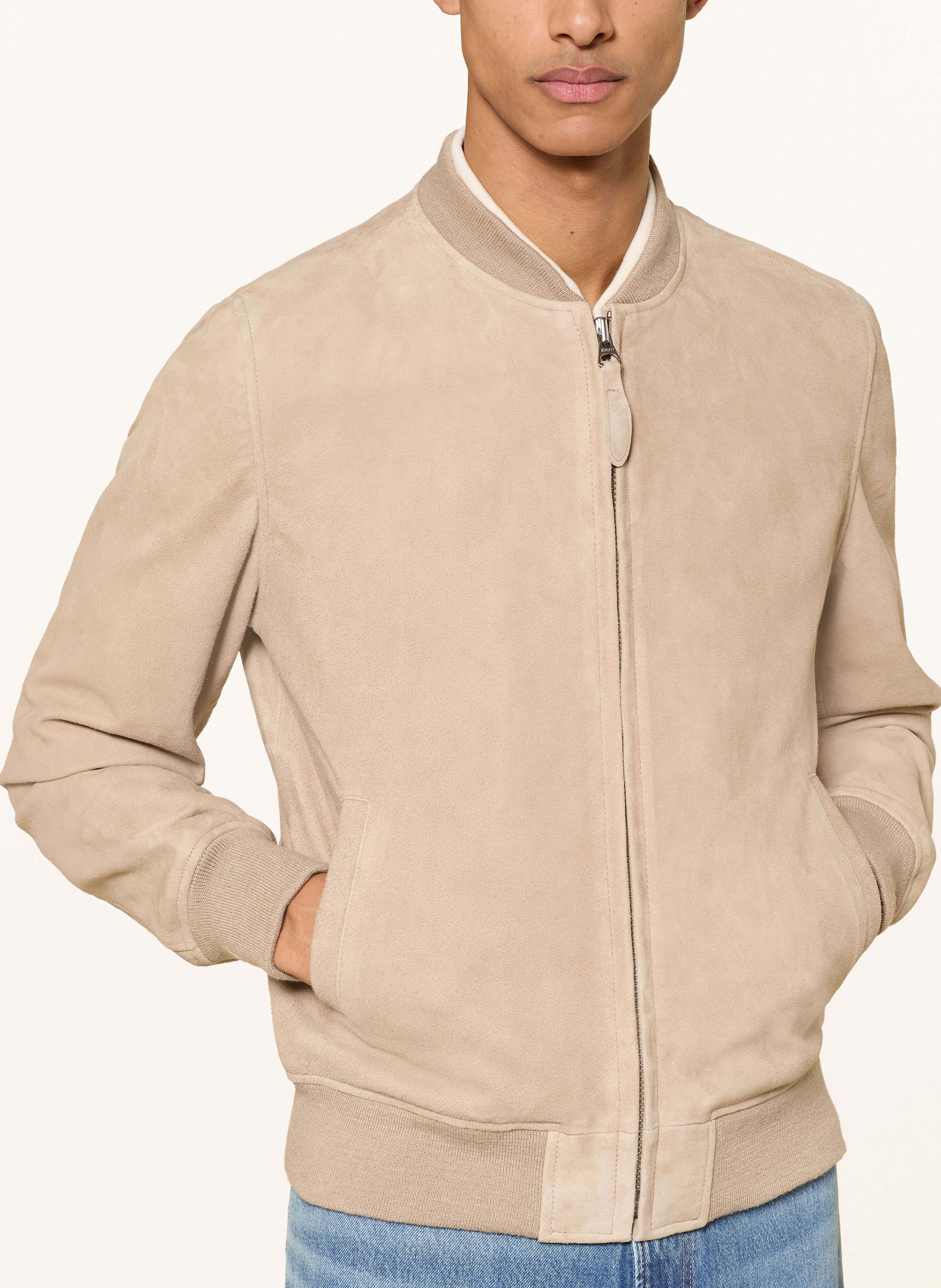 Thumbnail - Schott Nyc Lederblouson beige