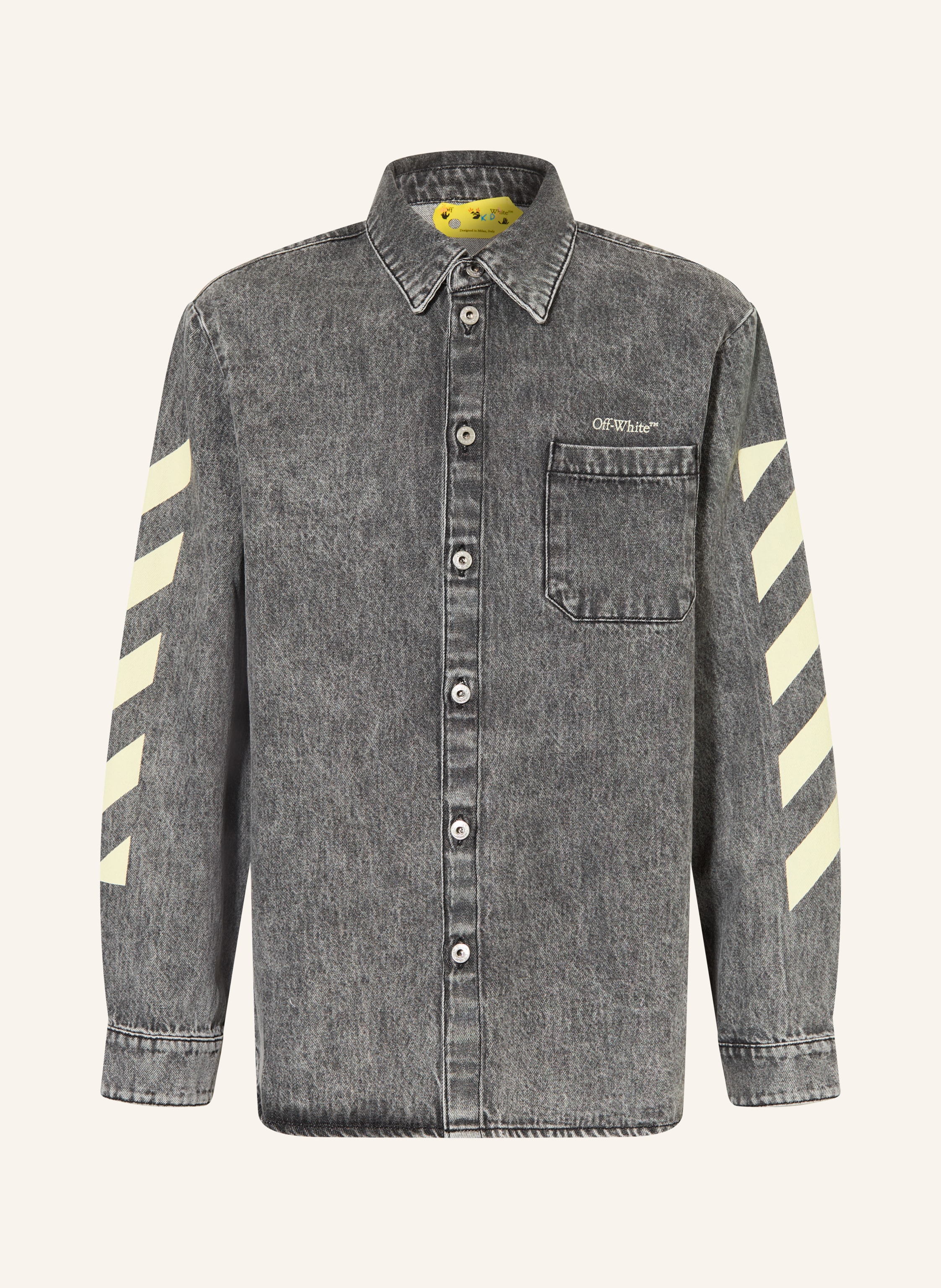 Off-White Off-White Jeanshemd grau in GRAU / HELLGELB