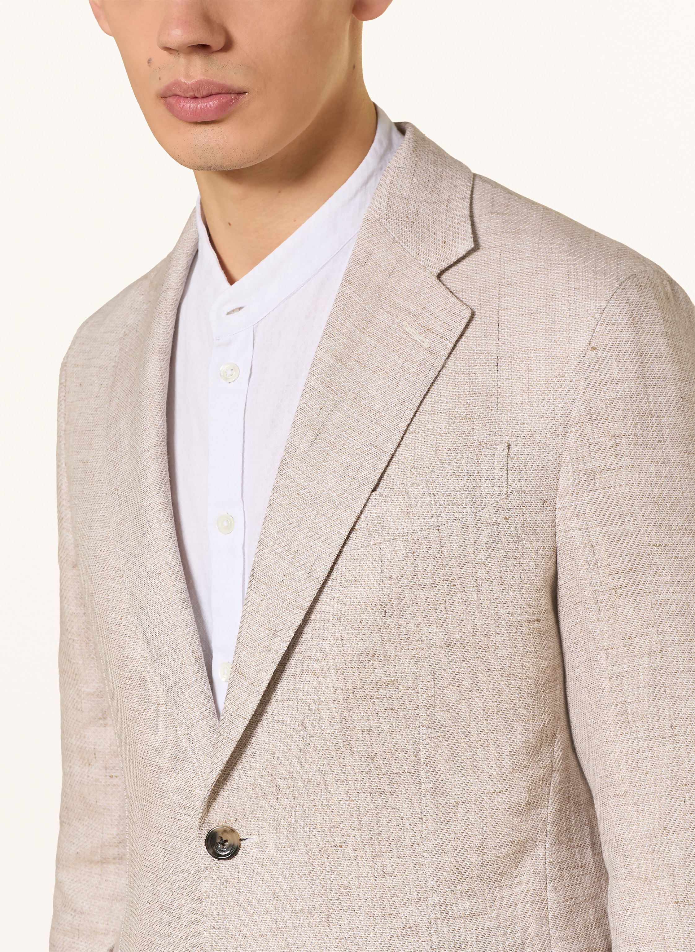 Thumbnail - Windsor. Sakko Shaped Fit Mit Leinen beige