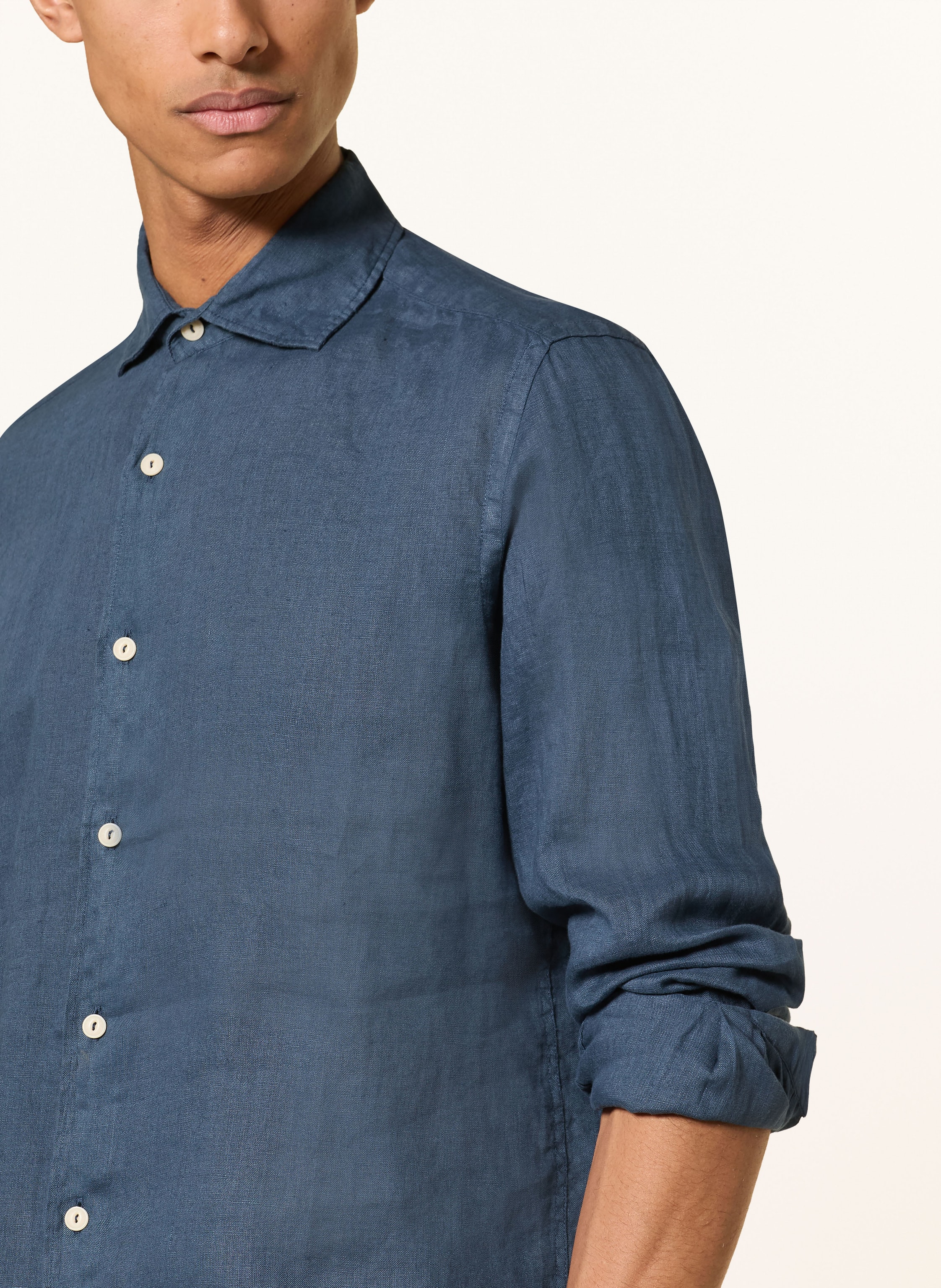 Thumbnail - mc2 Saint Barth Resorthemd Pamplona Comfort Fit Aus Leinen blau