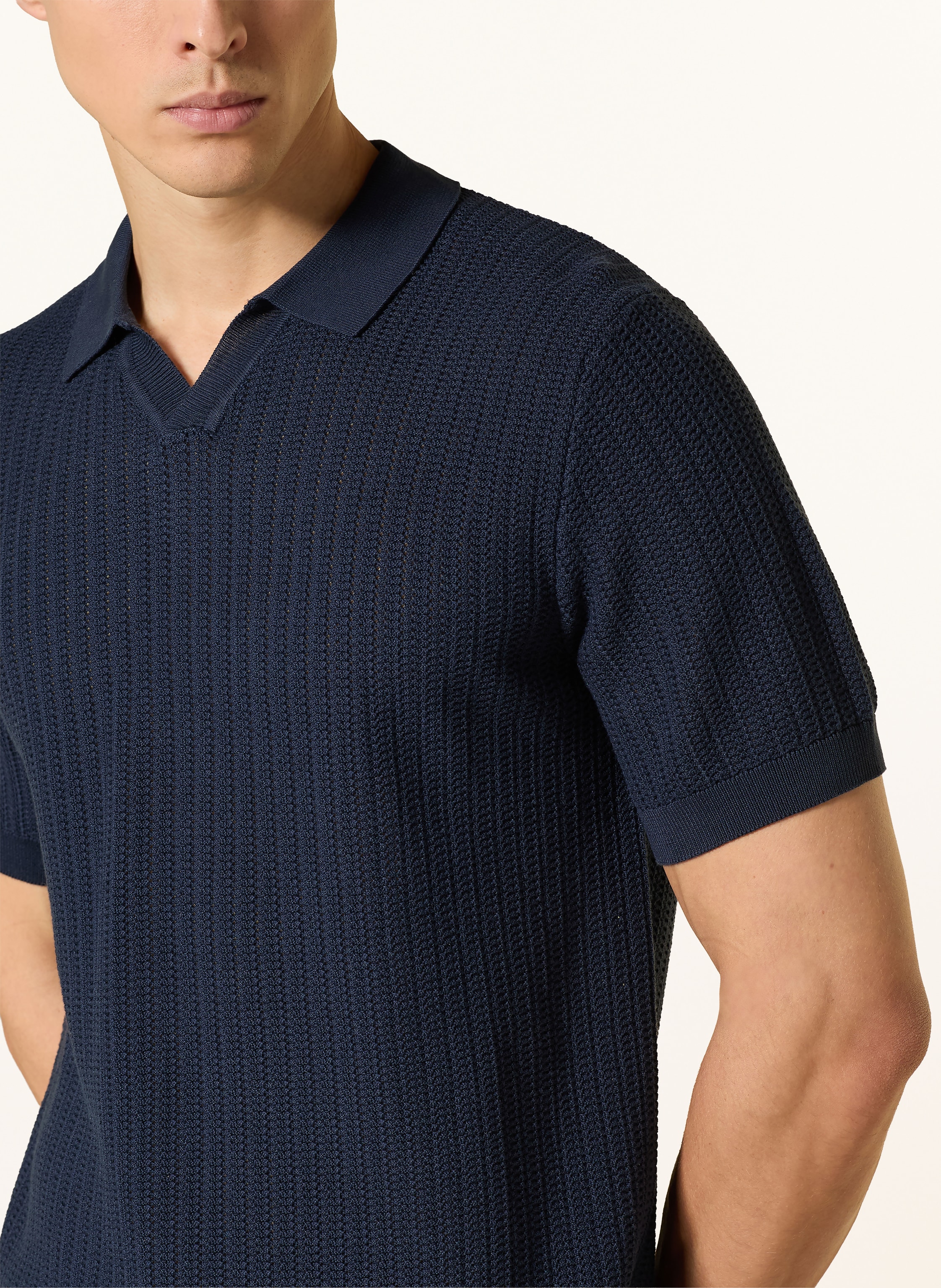 Thumbnail - Joop! Strick-Poloshirt Baoron blau