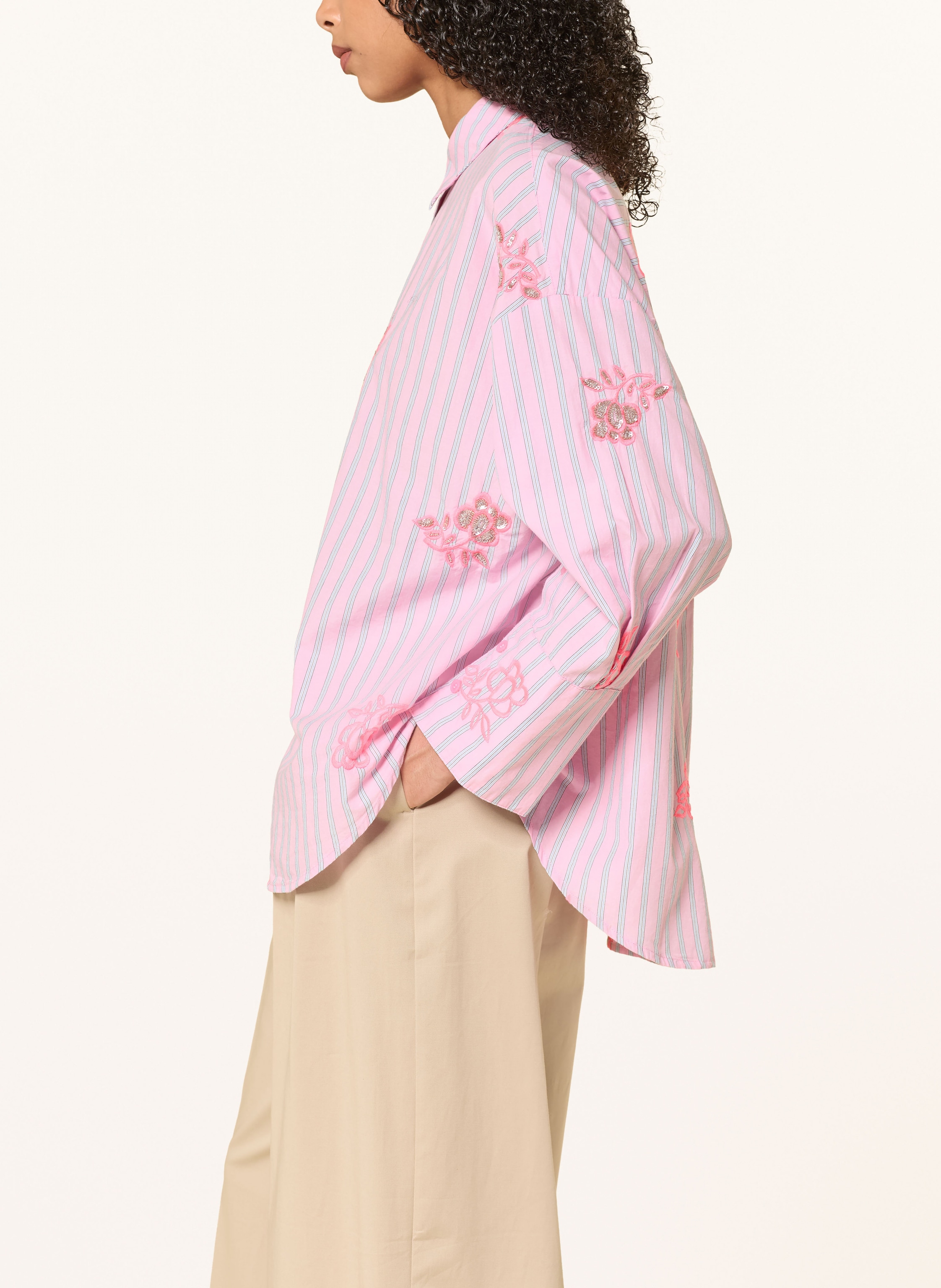 Thumbnail - Essentiel Antwerp Hemdbluse Jalinki Mit Schmucksteinen Und Pailletten rosa