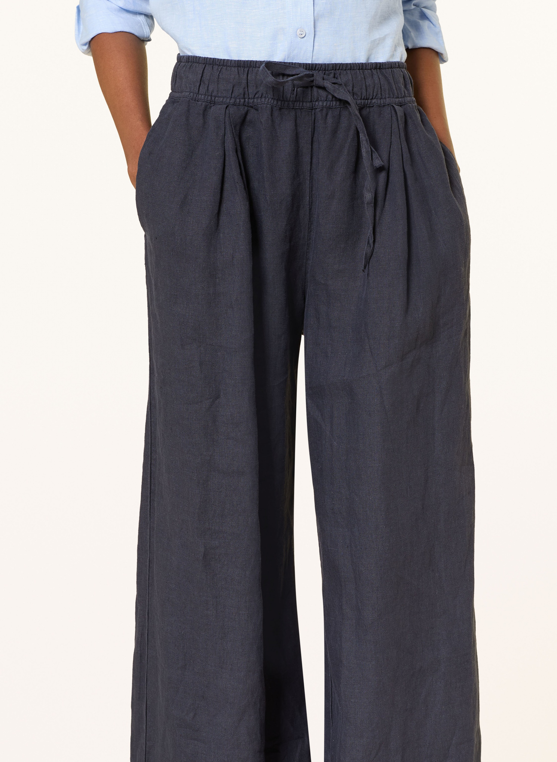 Thumbnail - Sosue Marlenehose Josy Aus Leinen blau