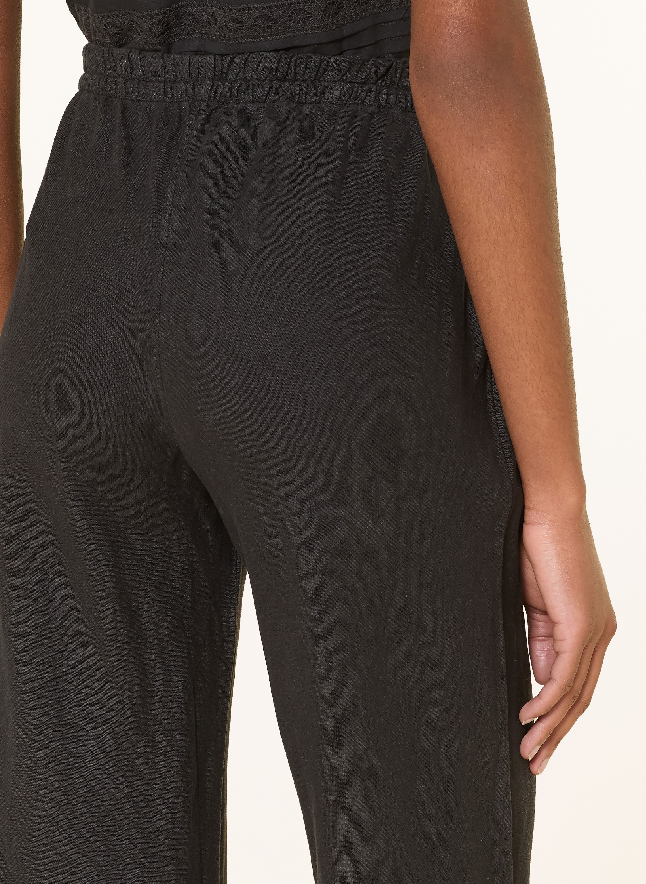 Thumbnail - Sosue Bootcut-Hose Joanna Aus Leinen schwarz