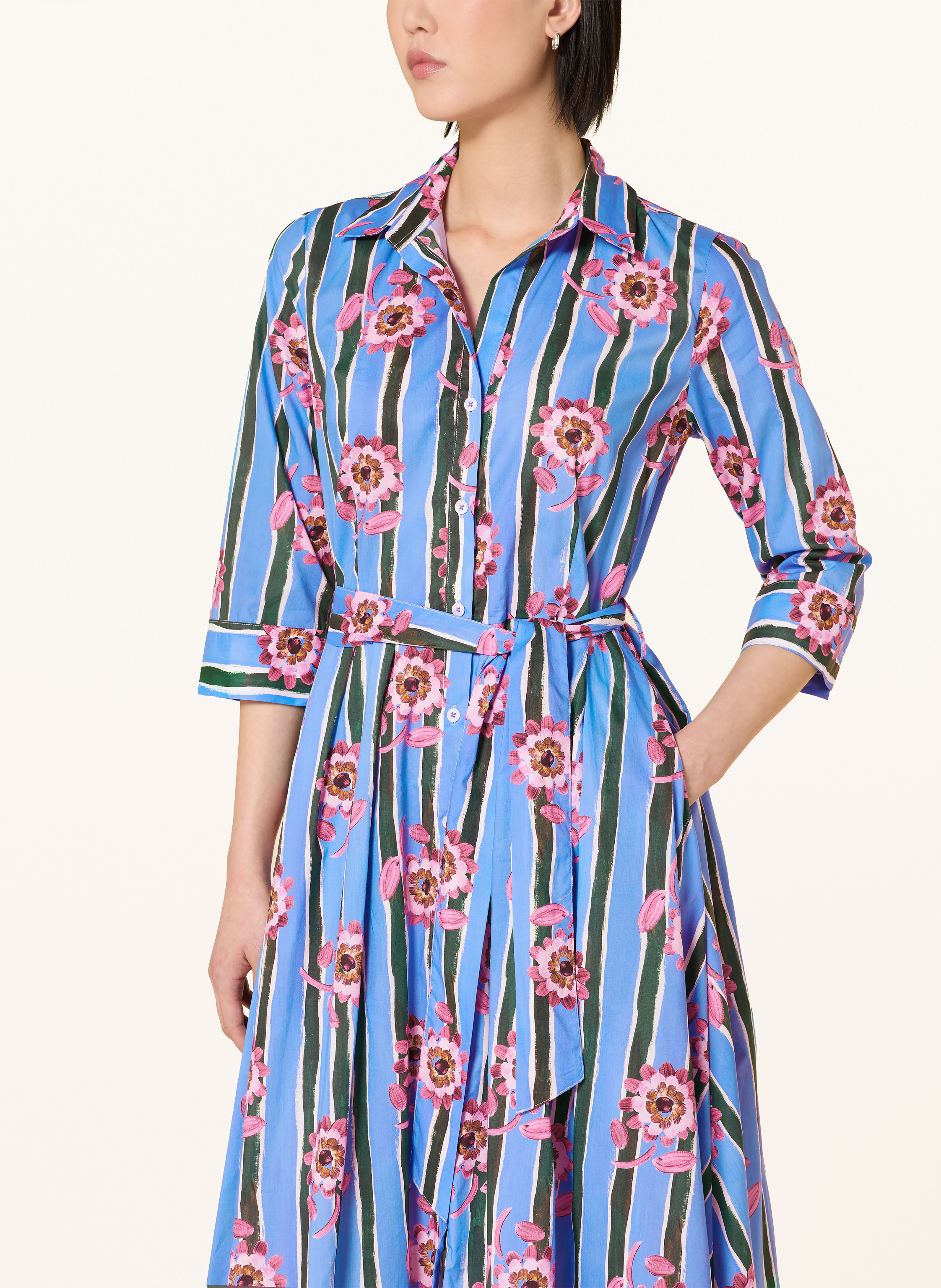 Thumbnail - Rossana Diva Hemdblusenkleid Mit 3/4-Arm blau