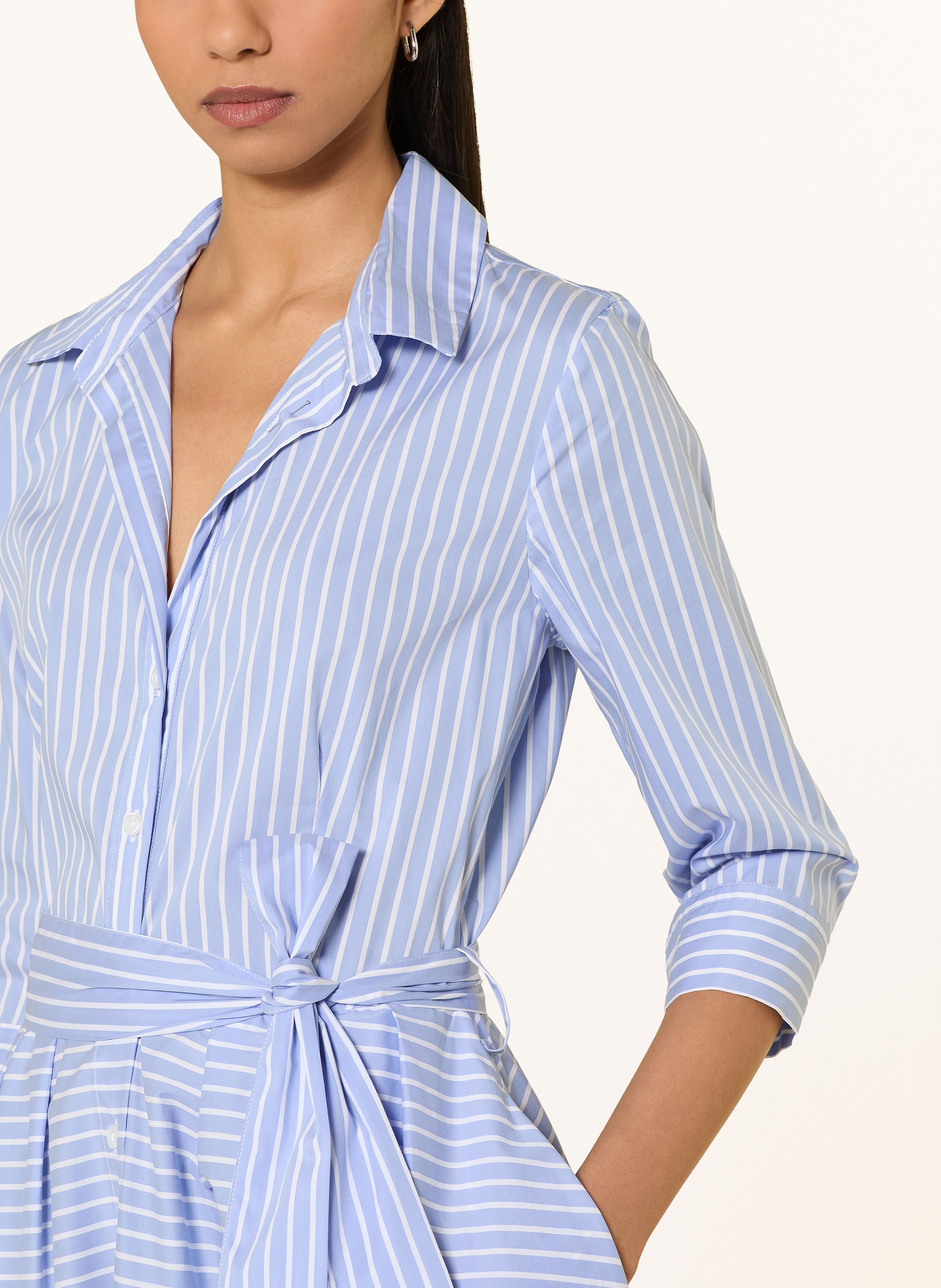 Thumbnail - Rossana Diva Hemdblusenkleid Mit 3/4-Arm blau