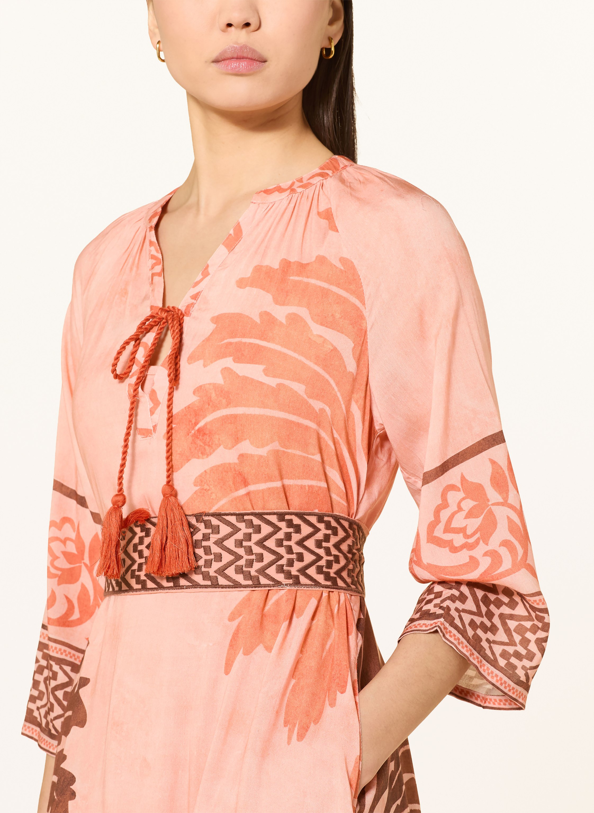 Thumbnail - Miss June Kleid Aida Palme Mit 3/4-Arm orange