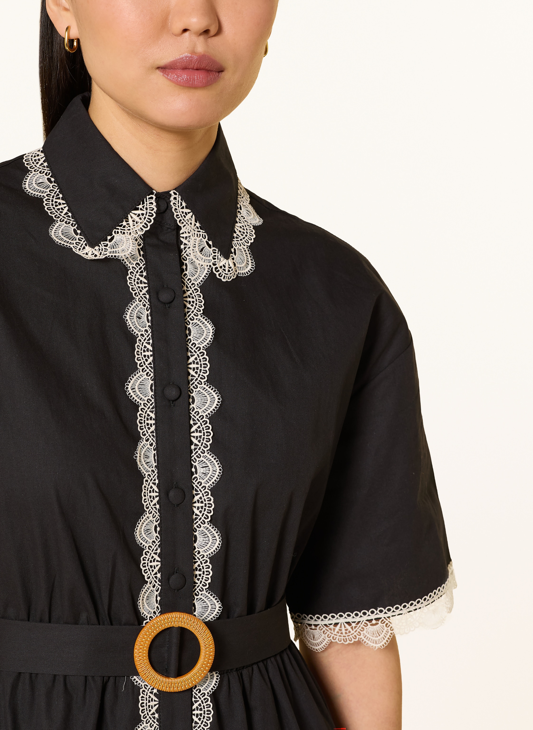 Thumbnail - Miss June Hemdblusenkleid Betty Mit Spitze schwarz