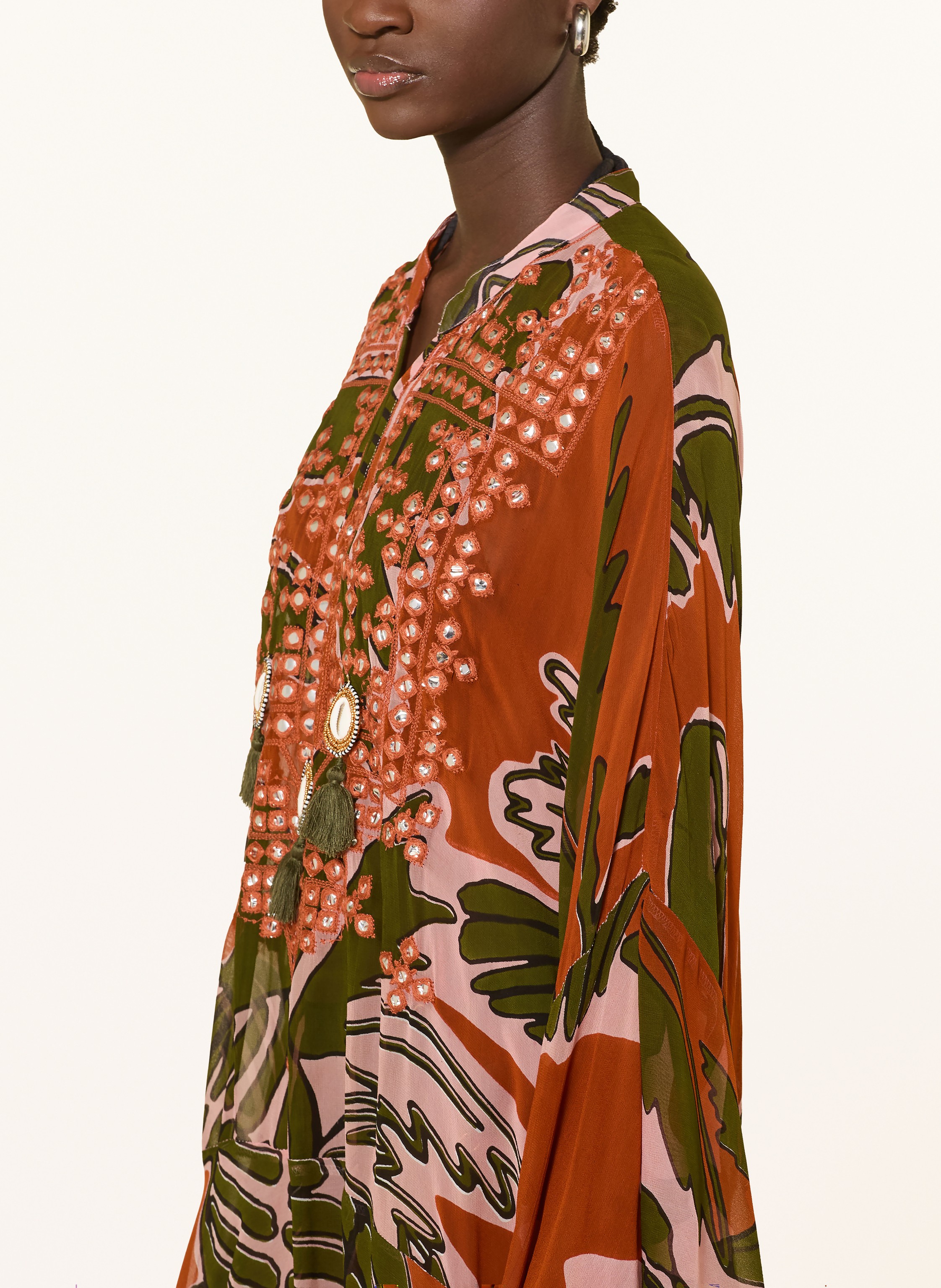 Thumbnail - Miss June Kaftan Anaya Mit Schmuckperlen gruen