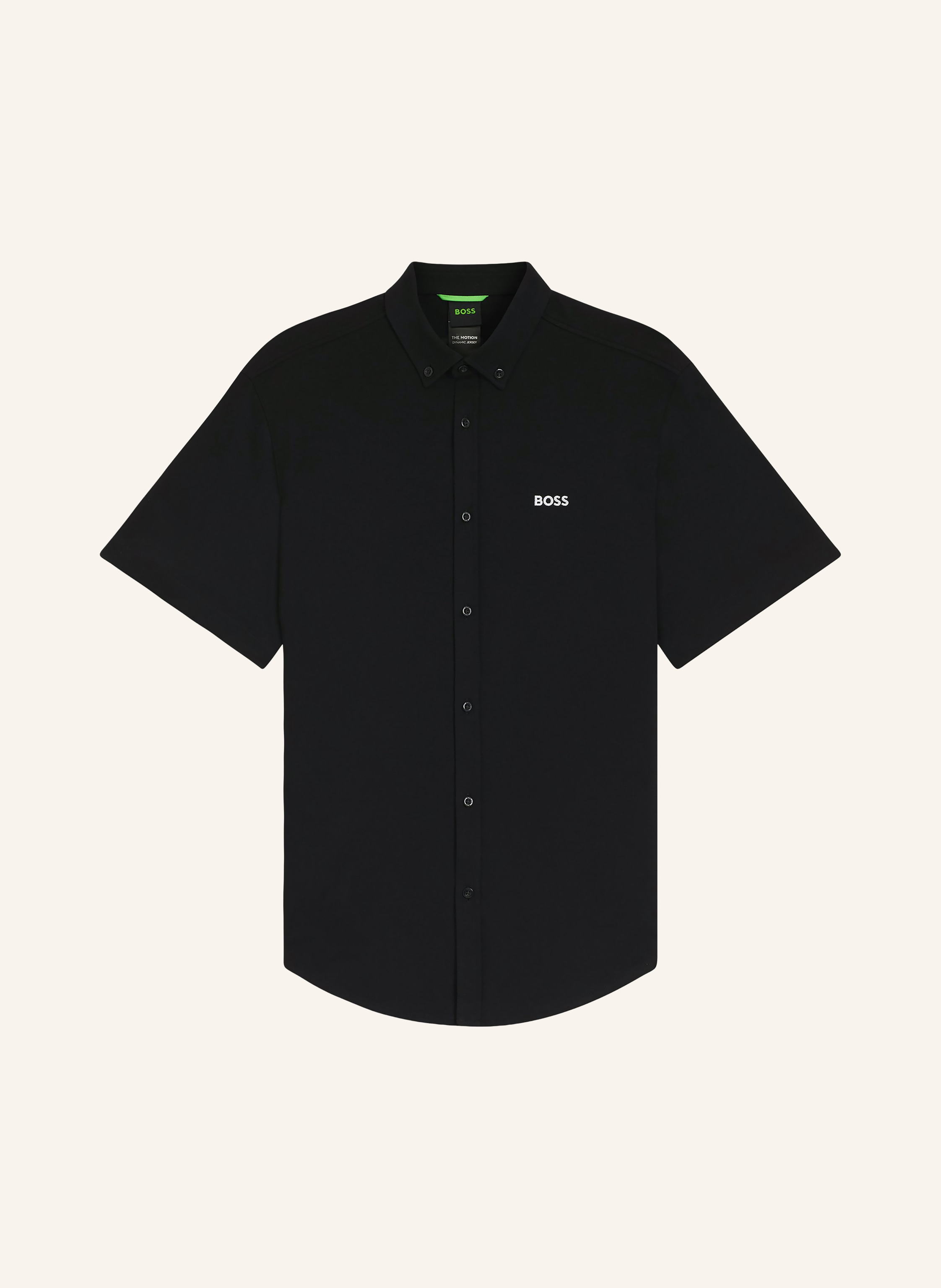 Boss Kurzarm-Hemd St_Motion S Regular Fit Aus Jersey schwarz