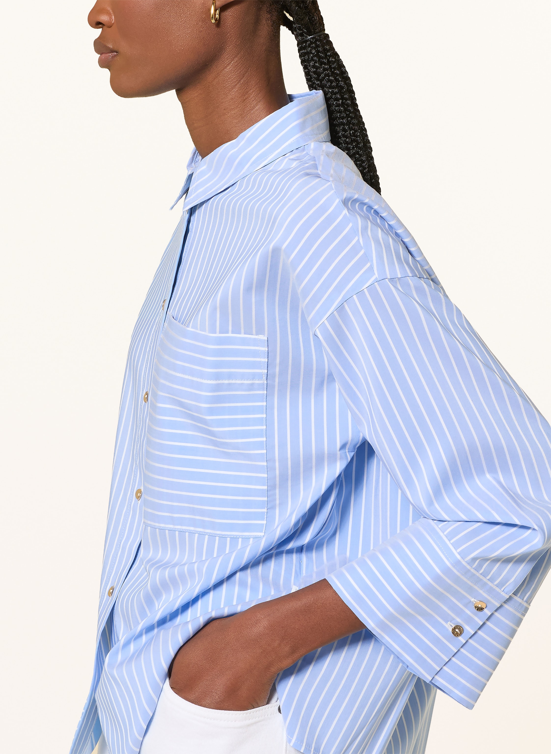 Thumbnail - Betty&Co Hemdbluse Mit 3/4-Arm blau