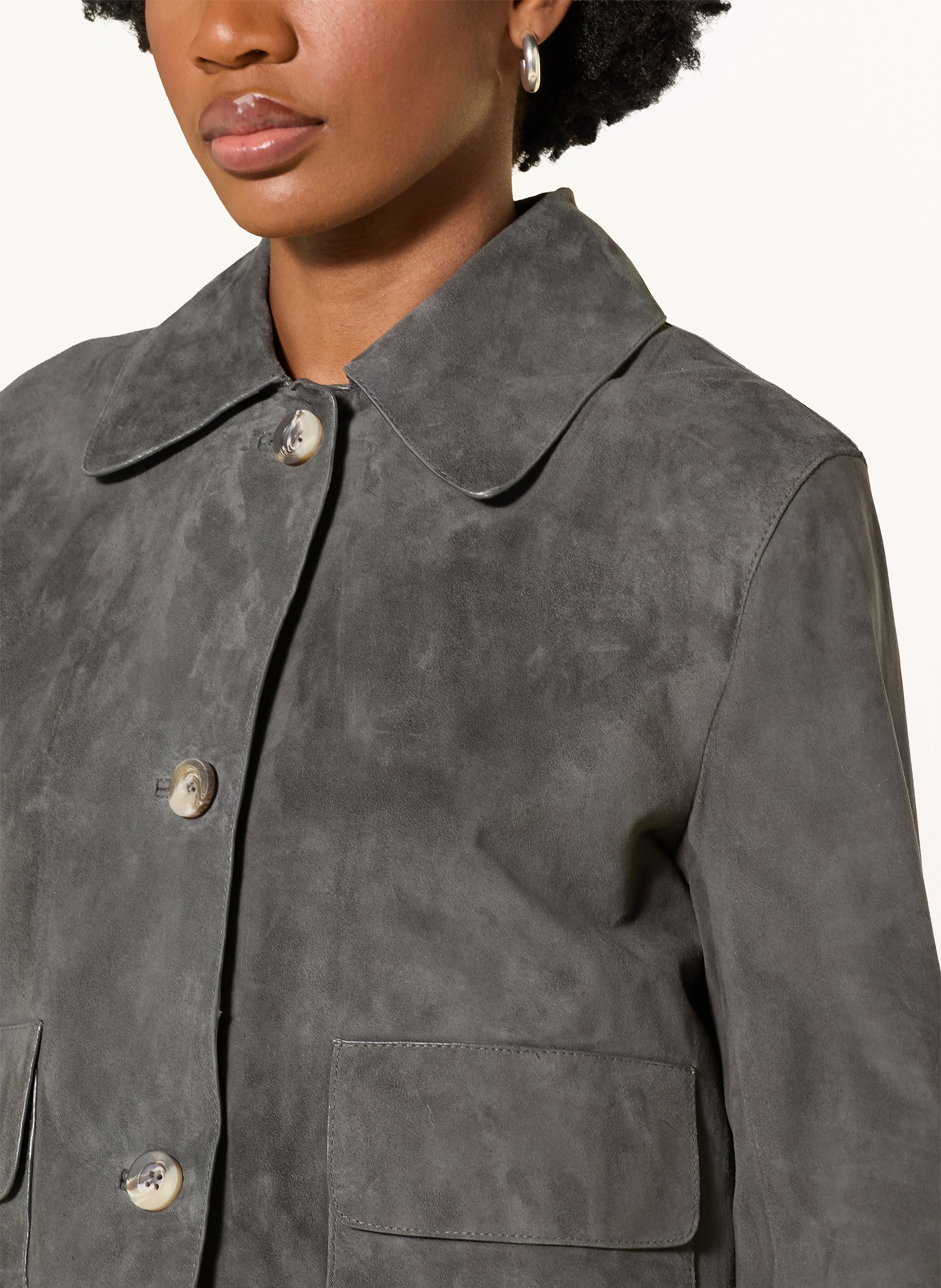 Thumbnail - Mrs & Hugs Lederjacke grau