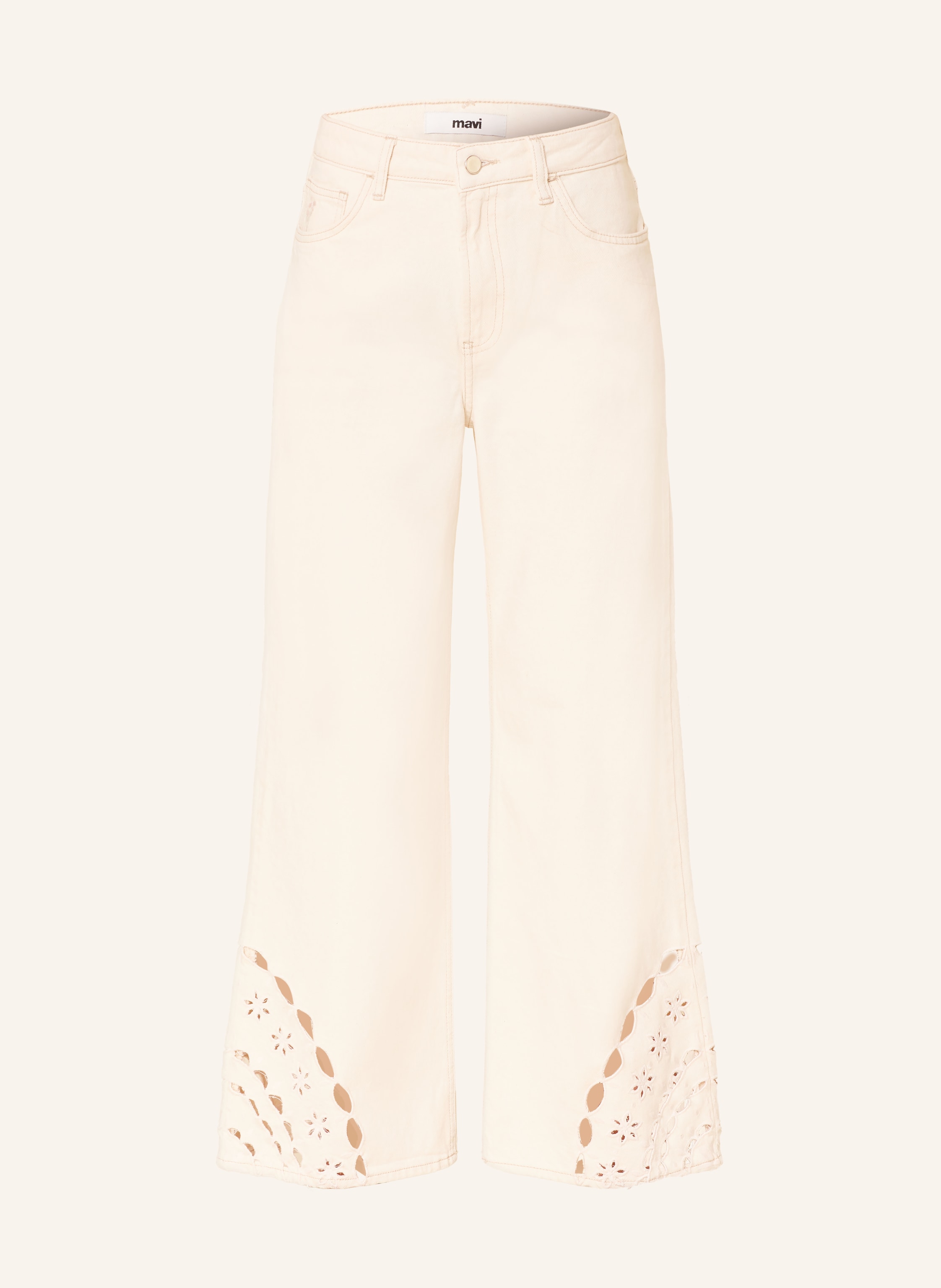 Mavi Wide Leg Jeans Malibu Mit Cut-Outs beige