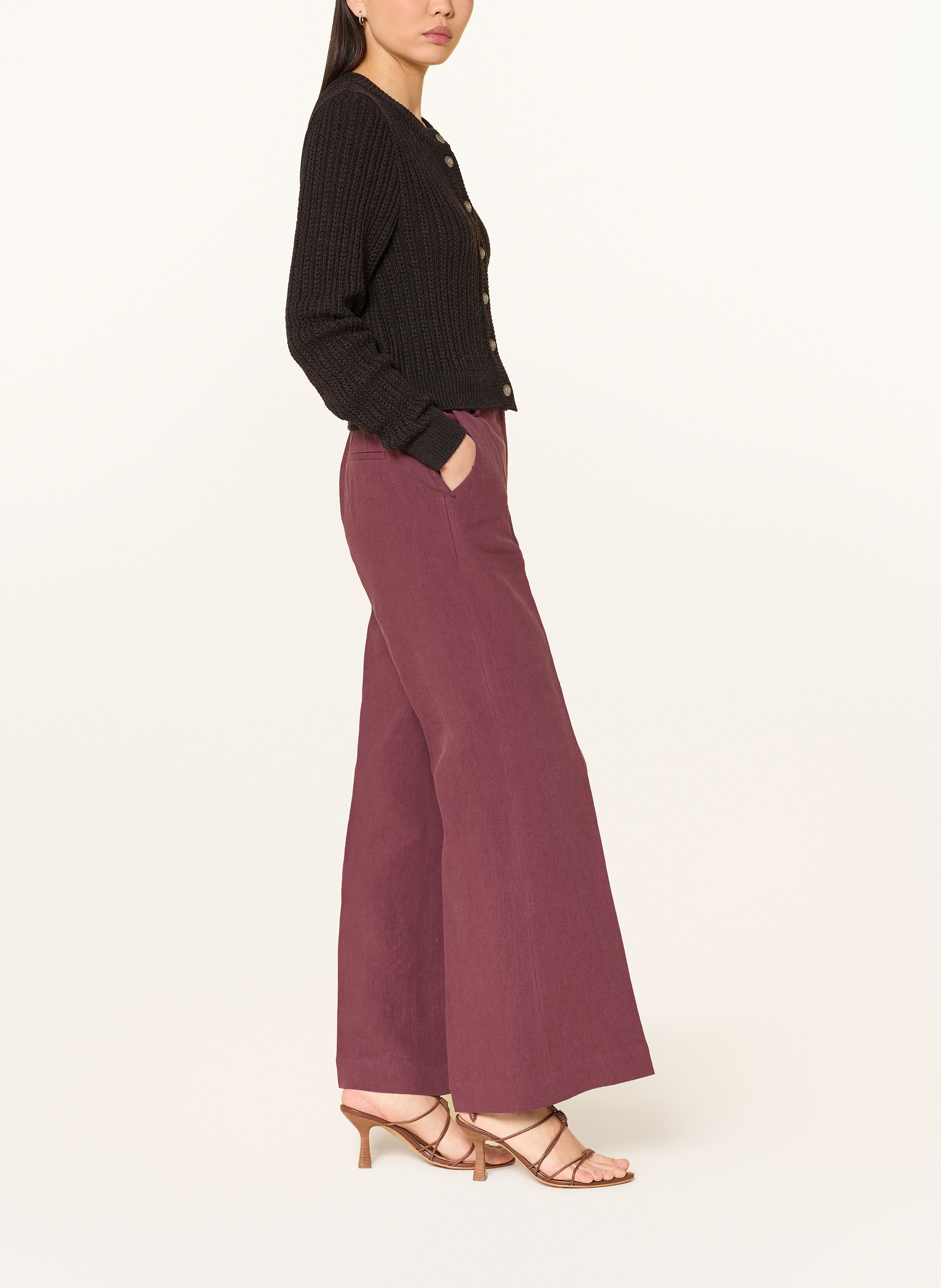 Thumbnail - Grasegger Marlenehose Gertrude Aus Leinen rot