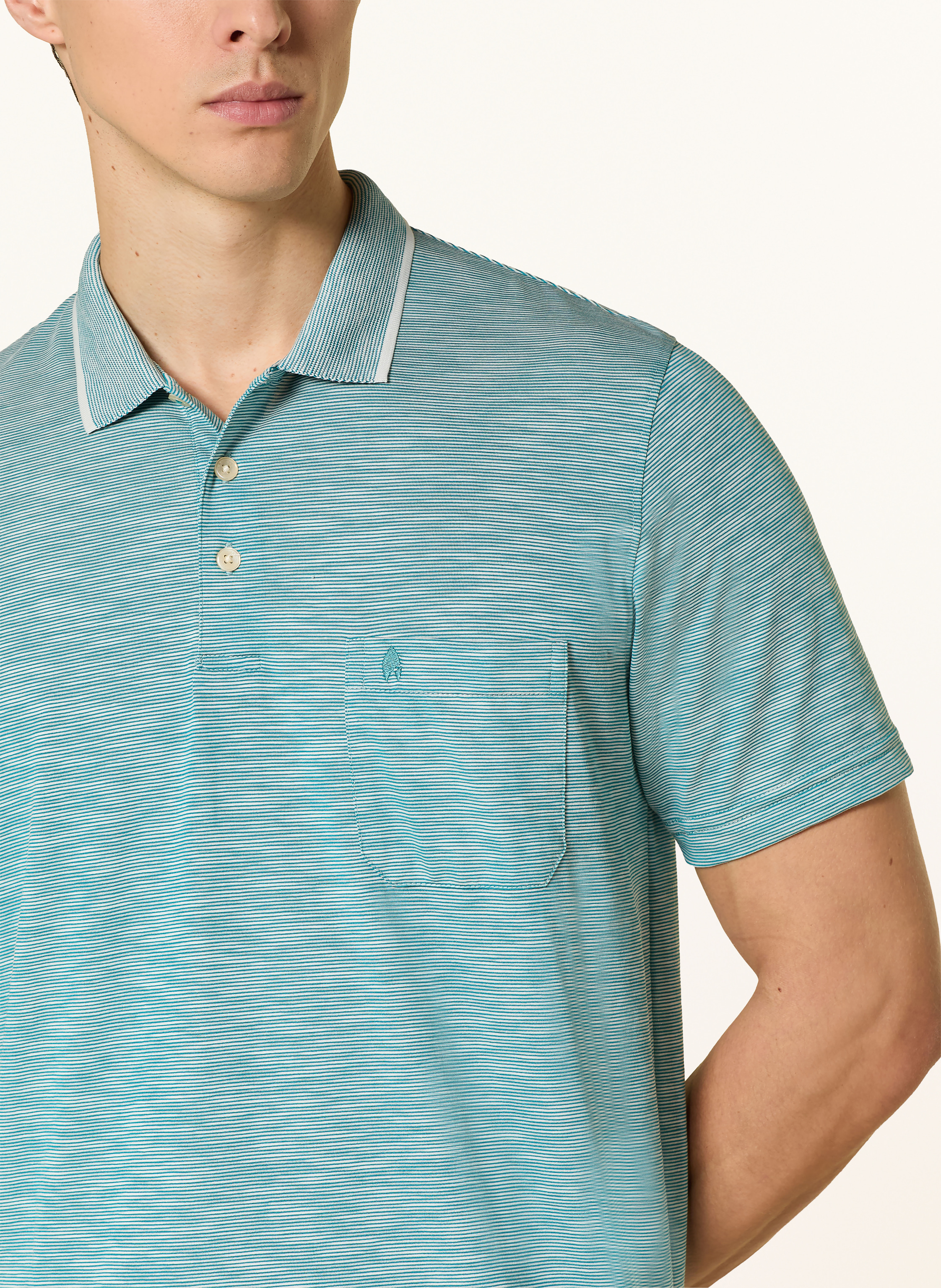 Thumbnail - Ragman Jersey-Poloshirt gruen