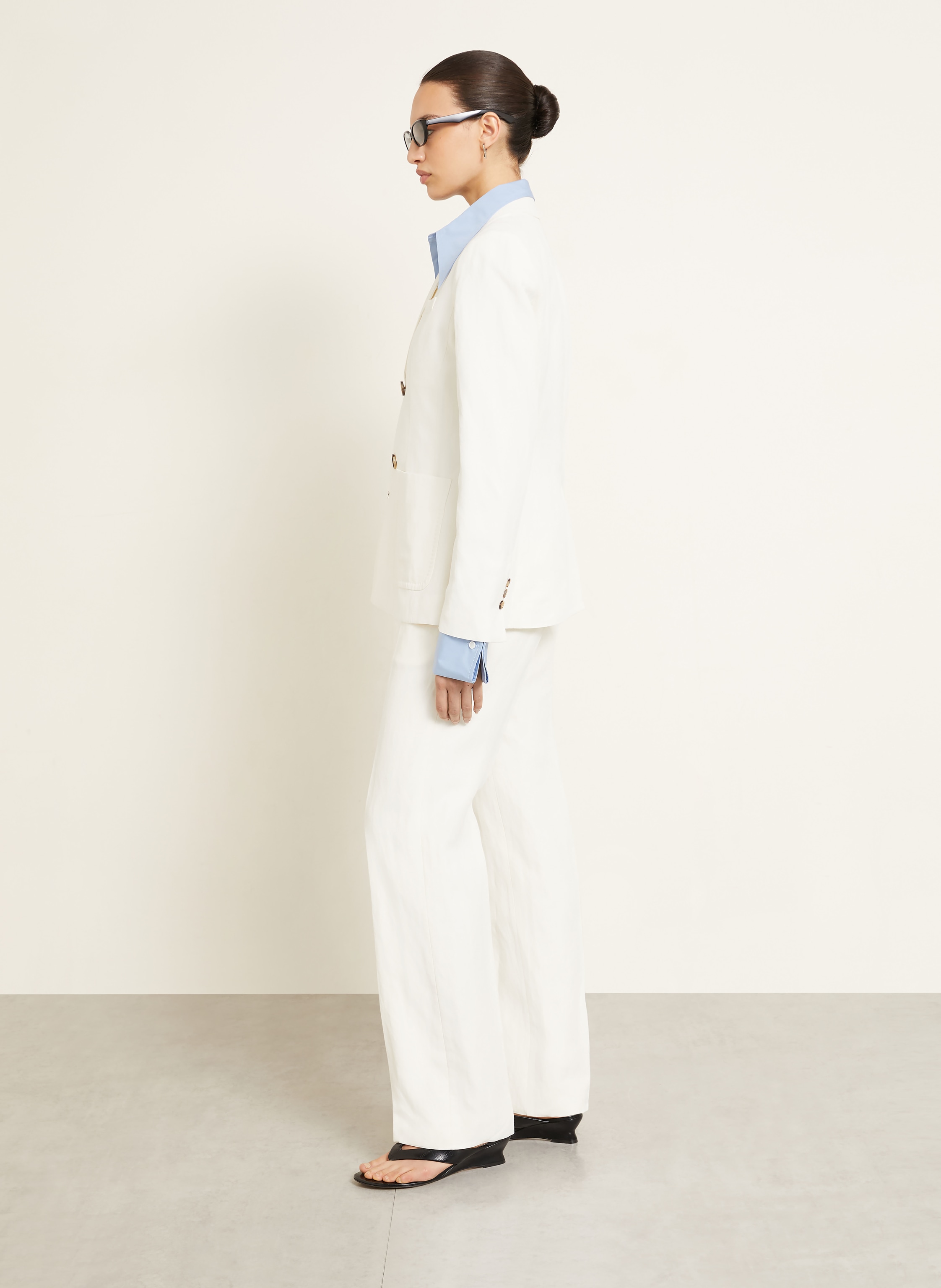 Thumbnail - Ami Paris Hose Mit Leinen weiss