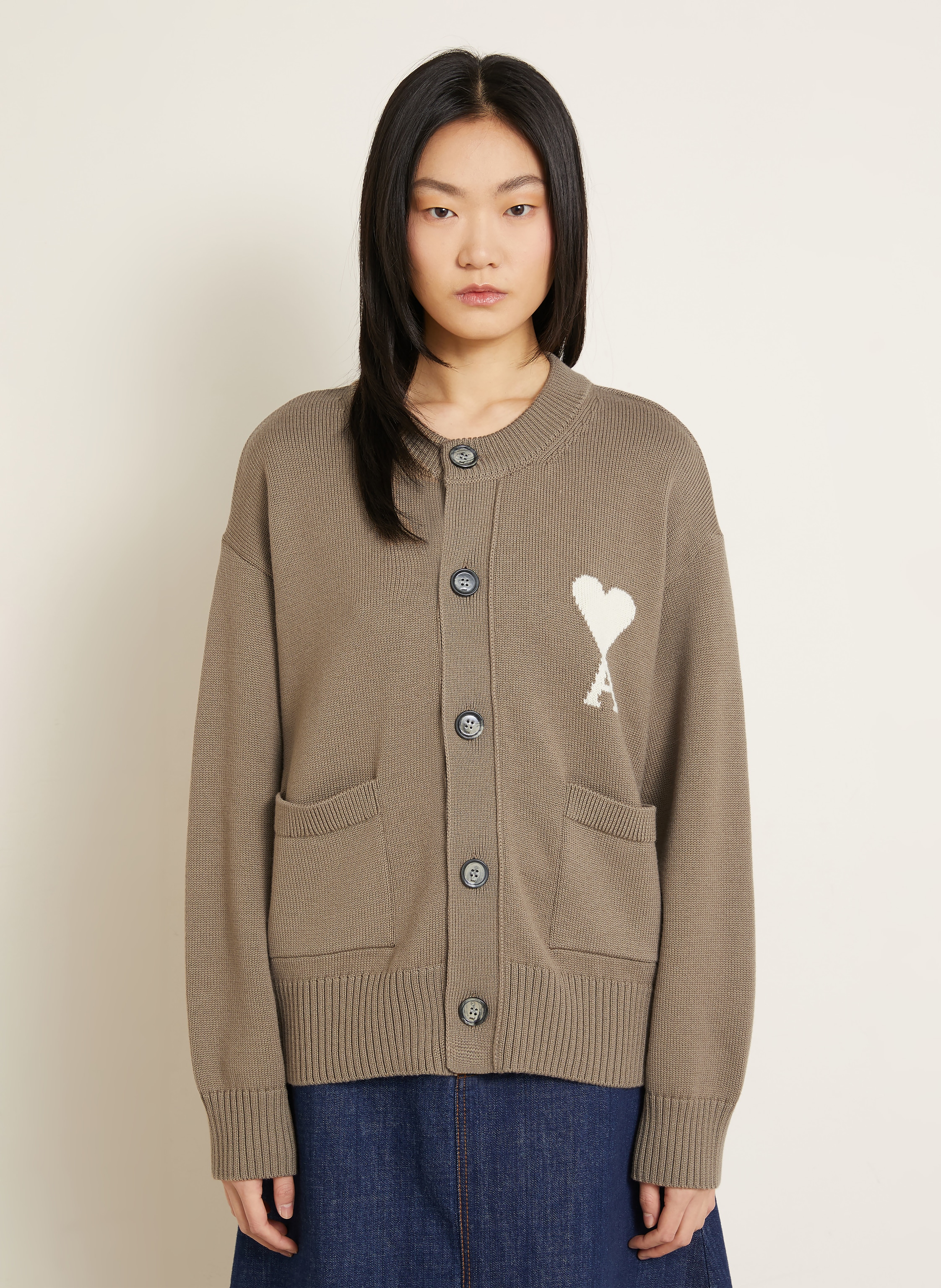 Thumbnail - Ami Paris Strickjacke beige