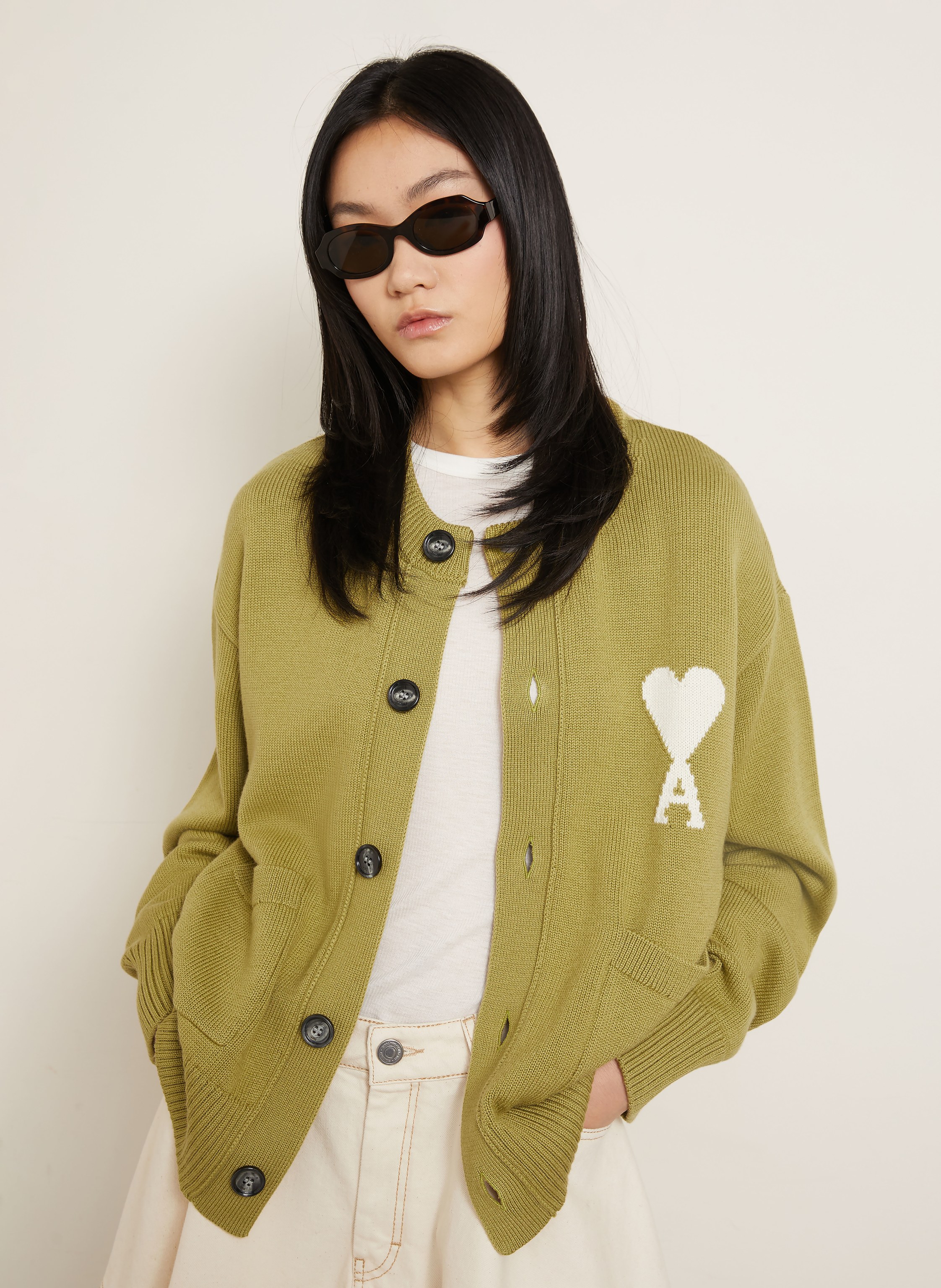 Thumbnail - Ami Paris Strickjacke gruen