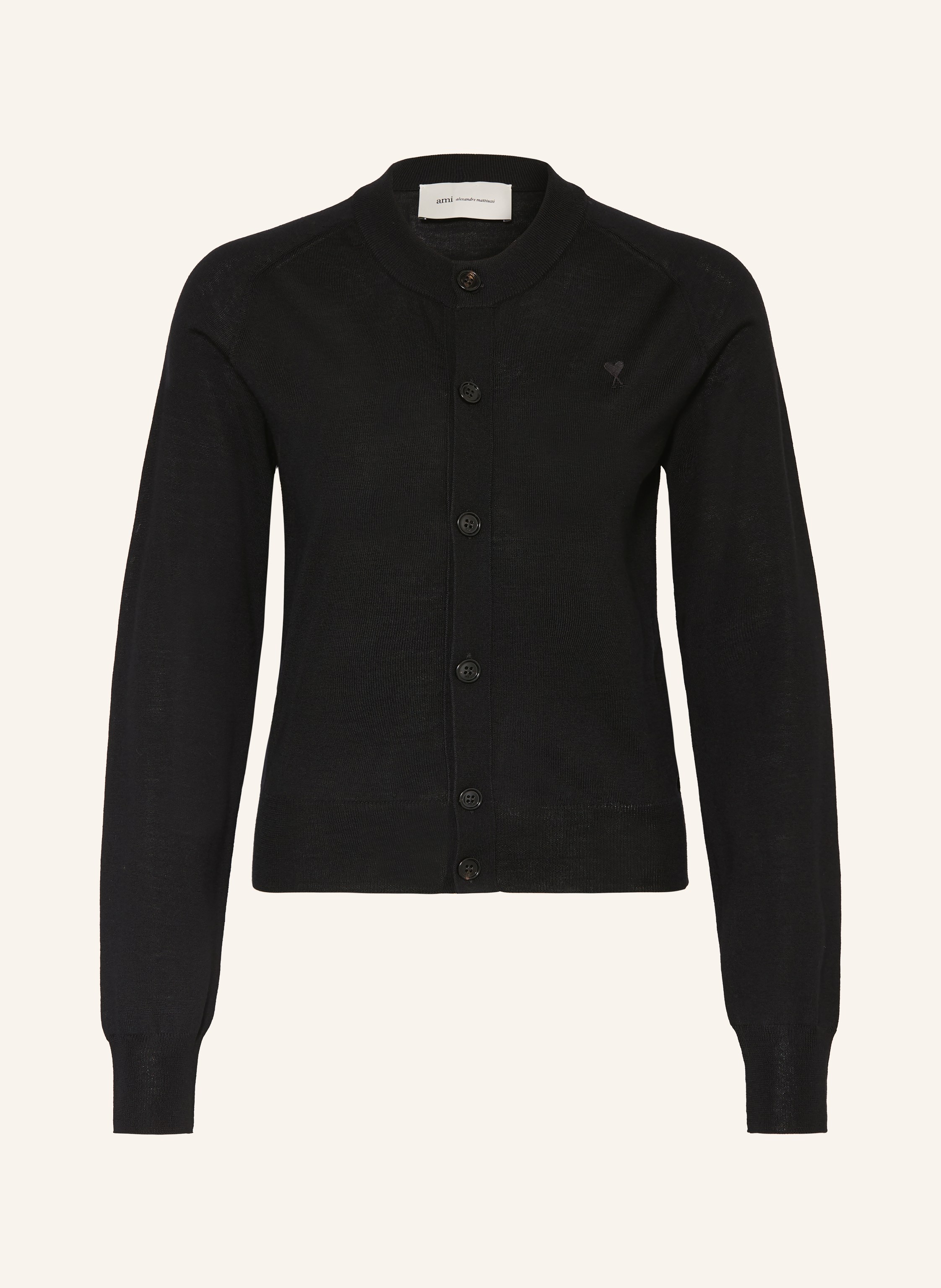 Ami Paris Strickjacke Aus Merinowolle schwarz