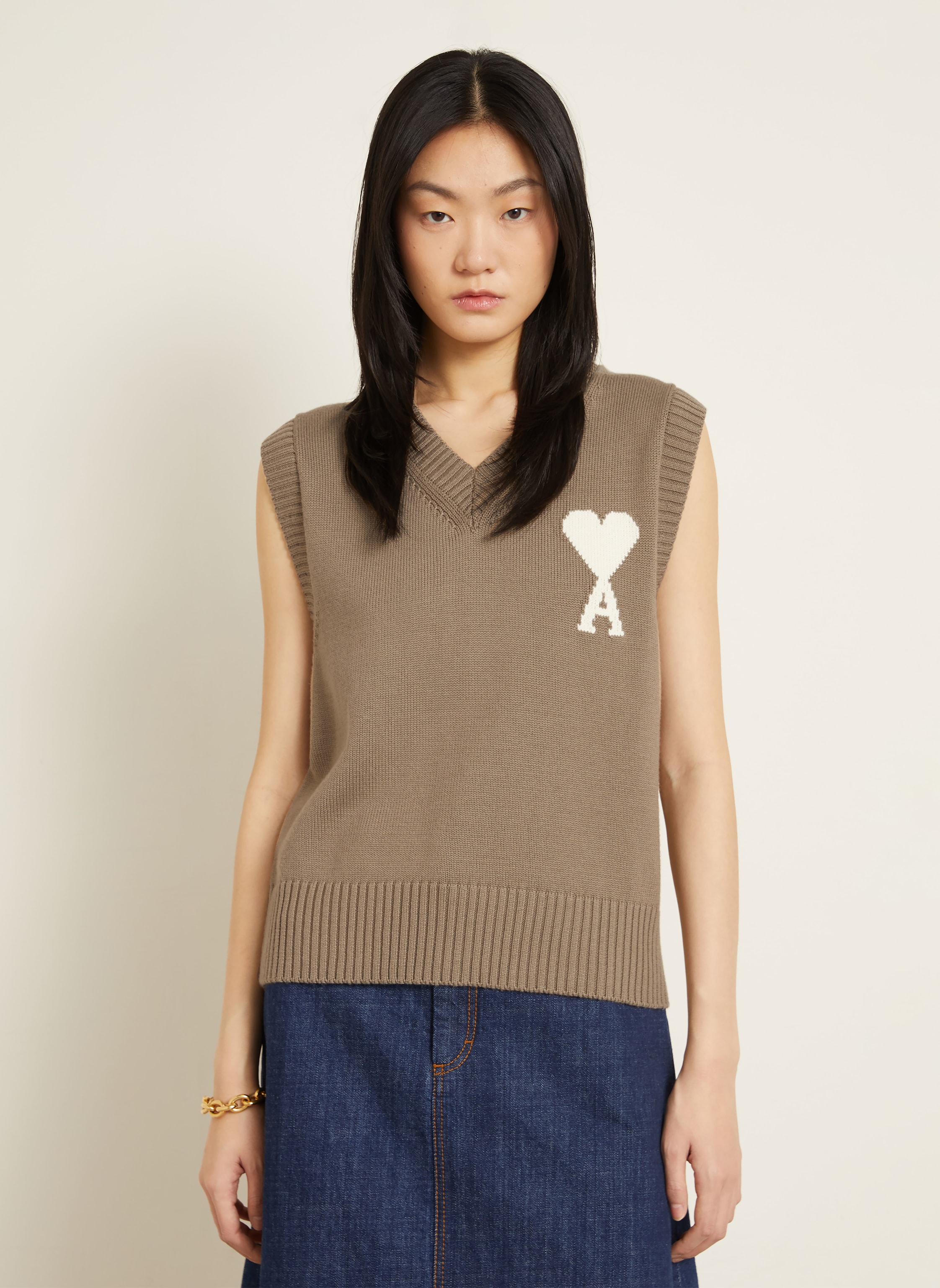 Thumbnail - Ami Paris Pullunder beige