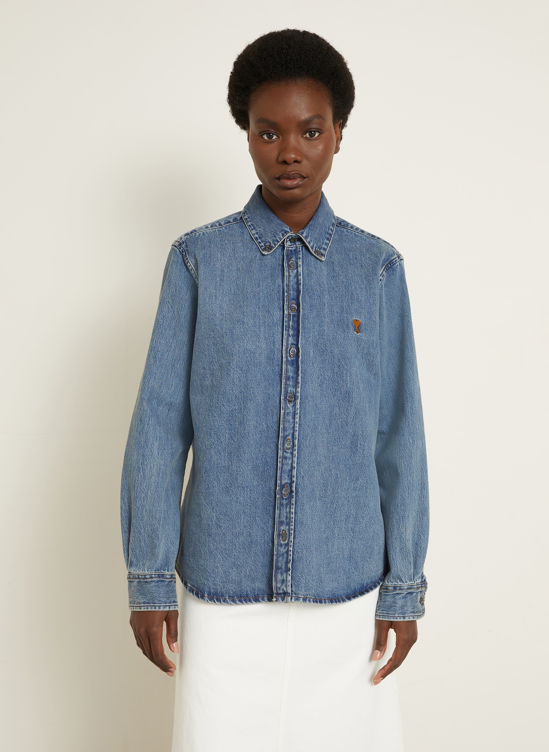 Thumbnail - Ami Paris Jeansbluse blau