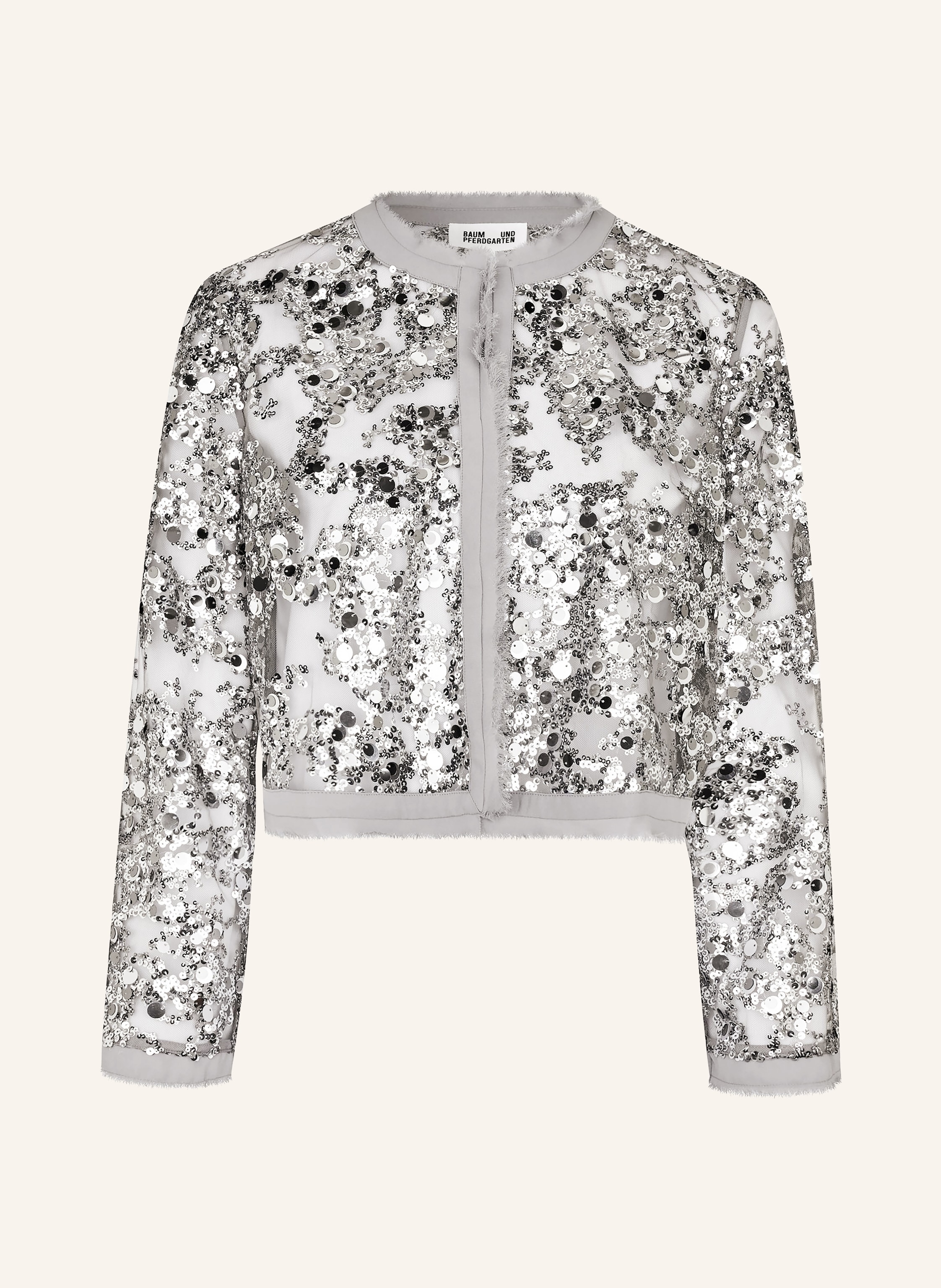 Baum Und Pferdgarten Mesh-Bolero Bethina Mit Pailletten silber