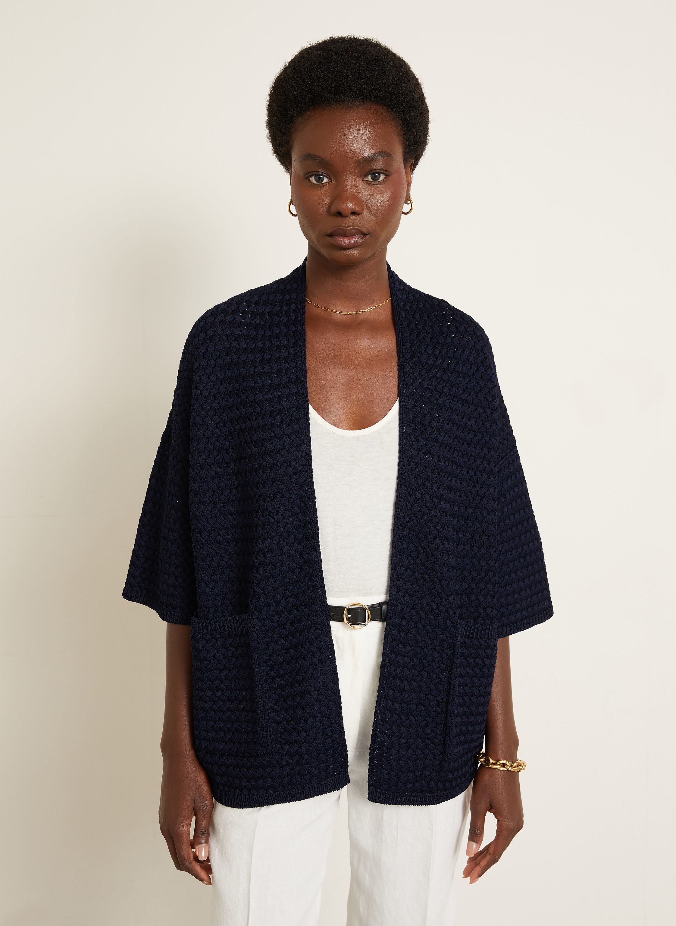 Thumbnail - Iris Von Arnim Strickhülle Mit 3/4-Arm blau