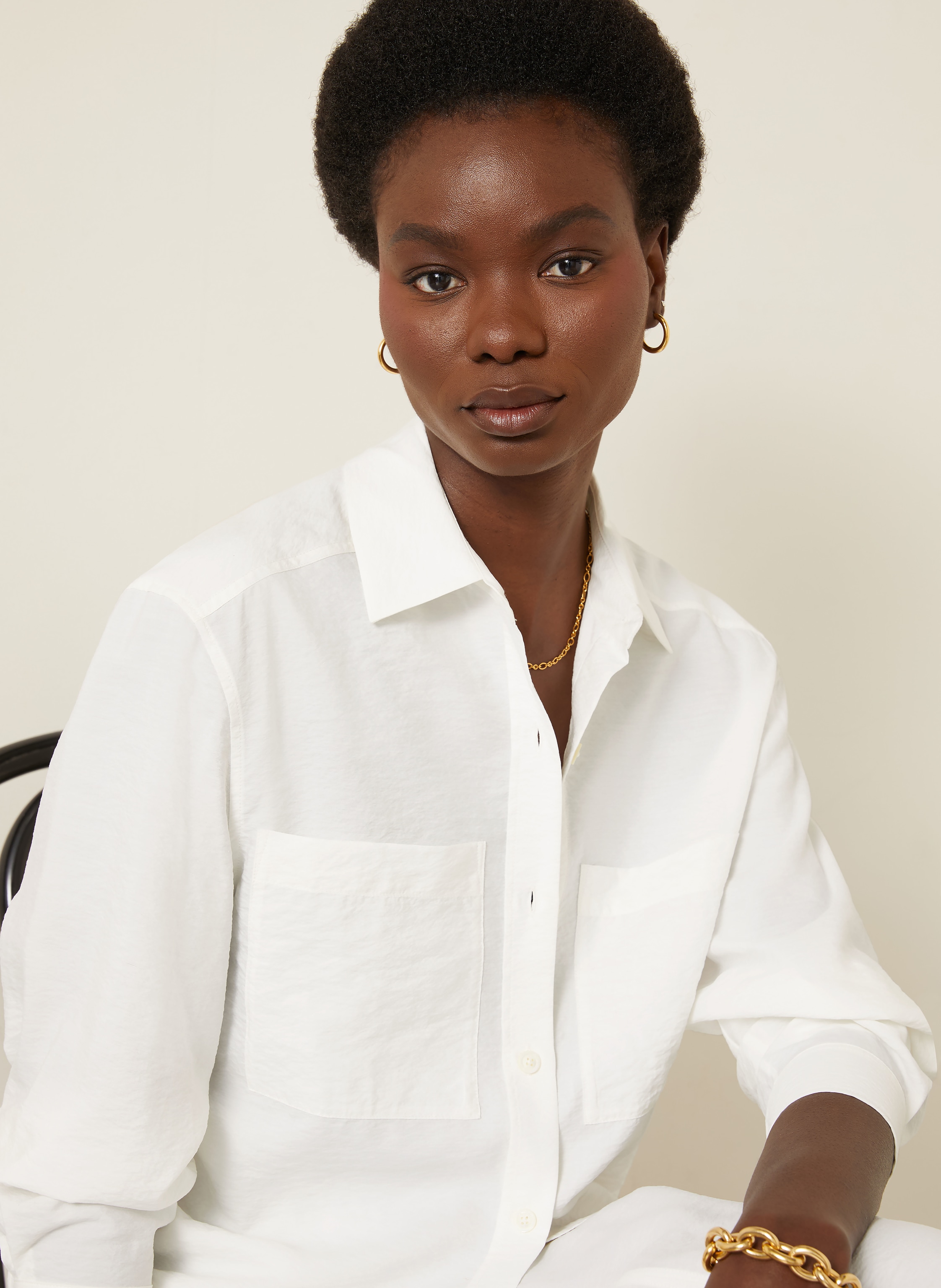 Thumbnail - Iris Von Arnim Hemdbluse Nemesia Crashed Aus Seide weiss