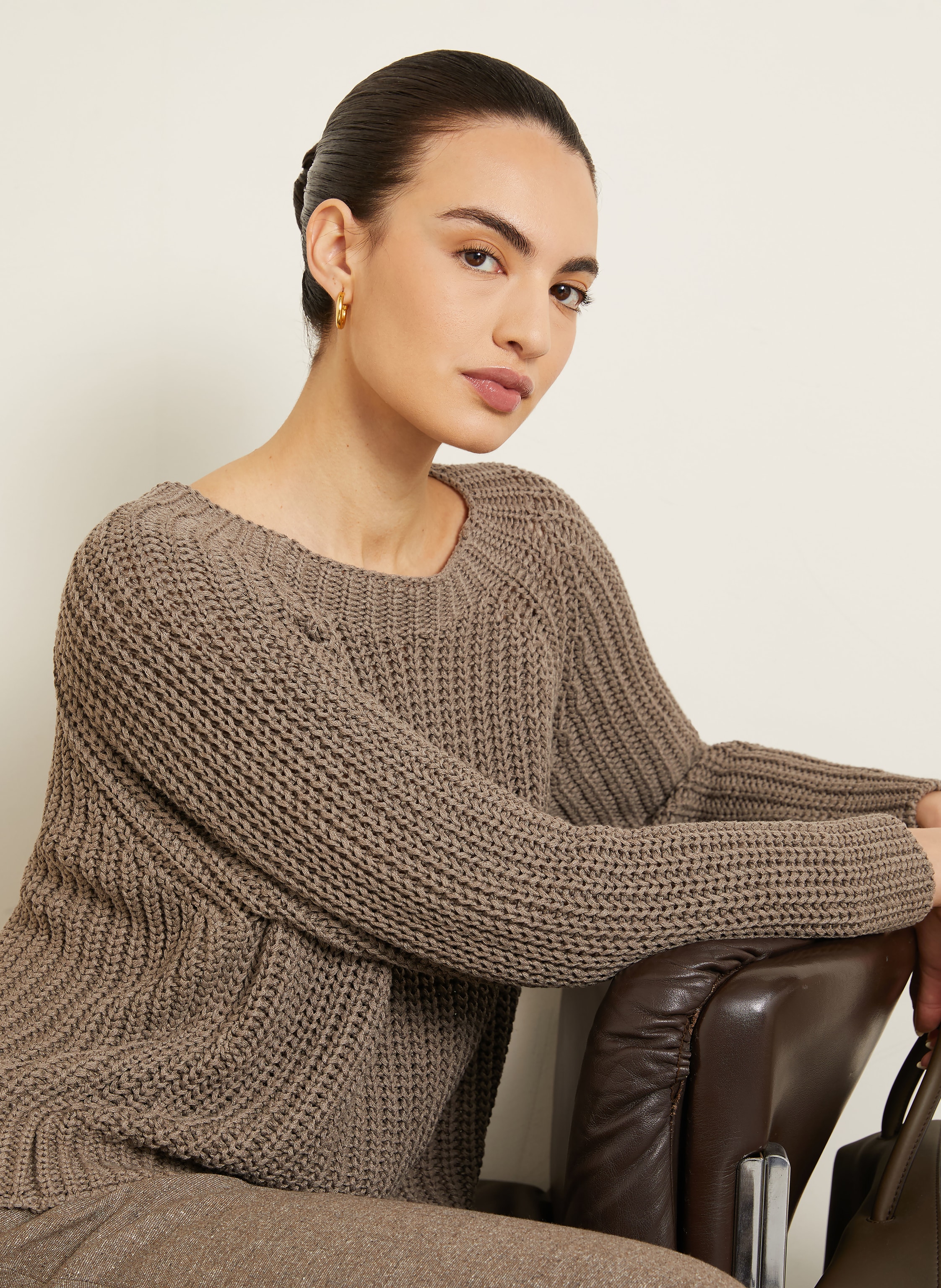 Thumbnail - Iris Von Arnim Pullover Aniva Mit Seide Und Leinen beige