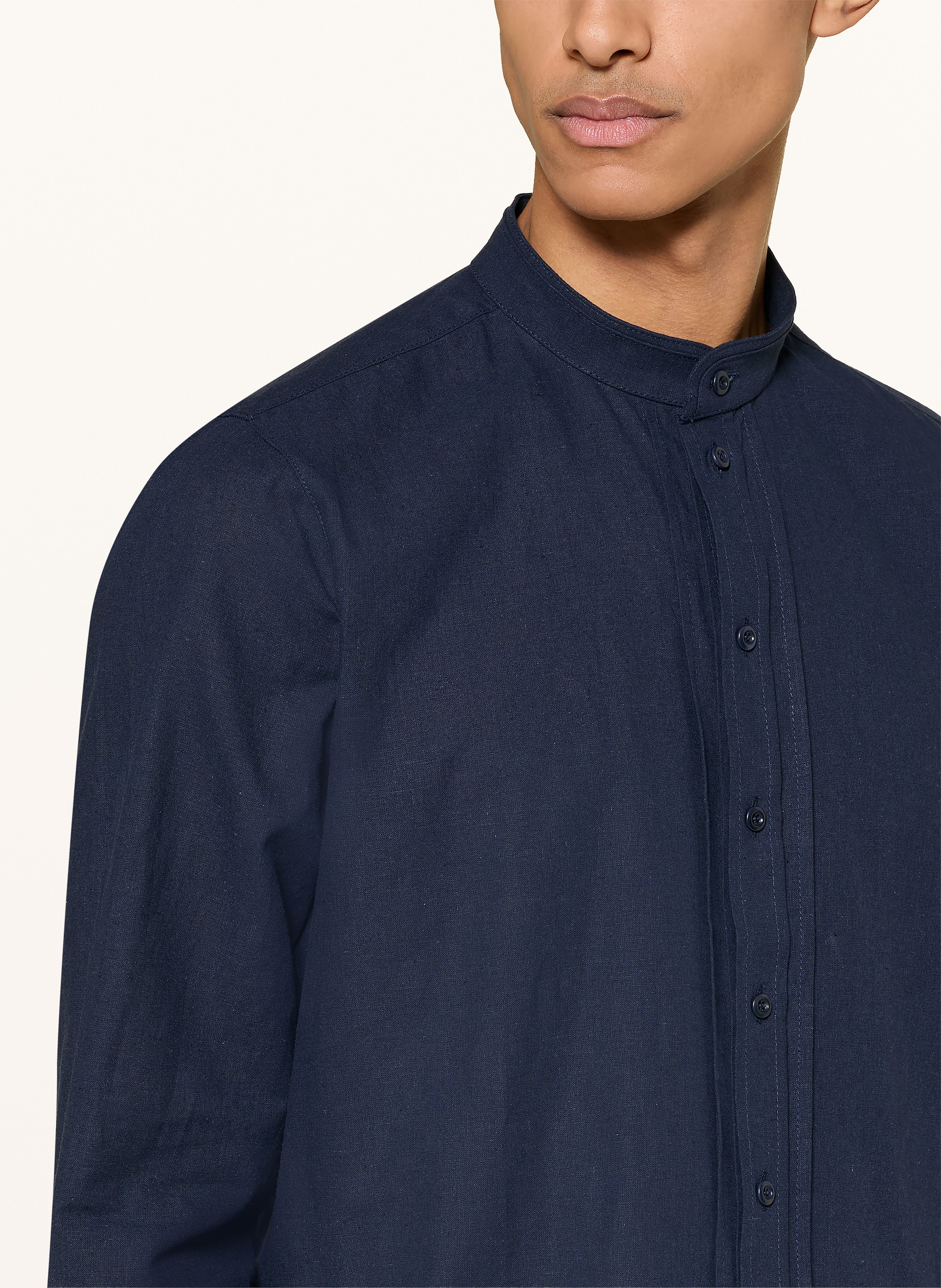 Thumbnail - Grasegger Hemd Comfort Fit Mit Leinen blau