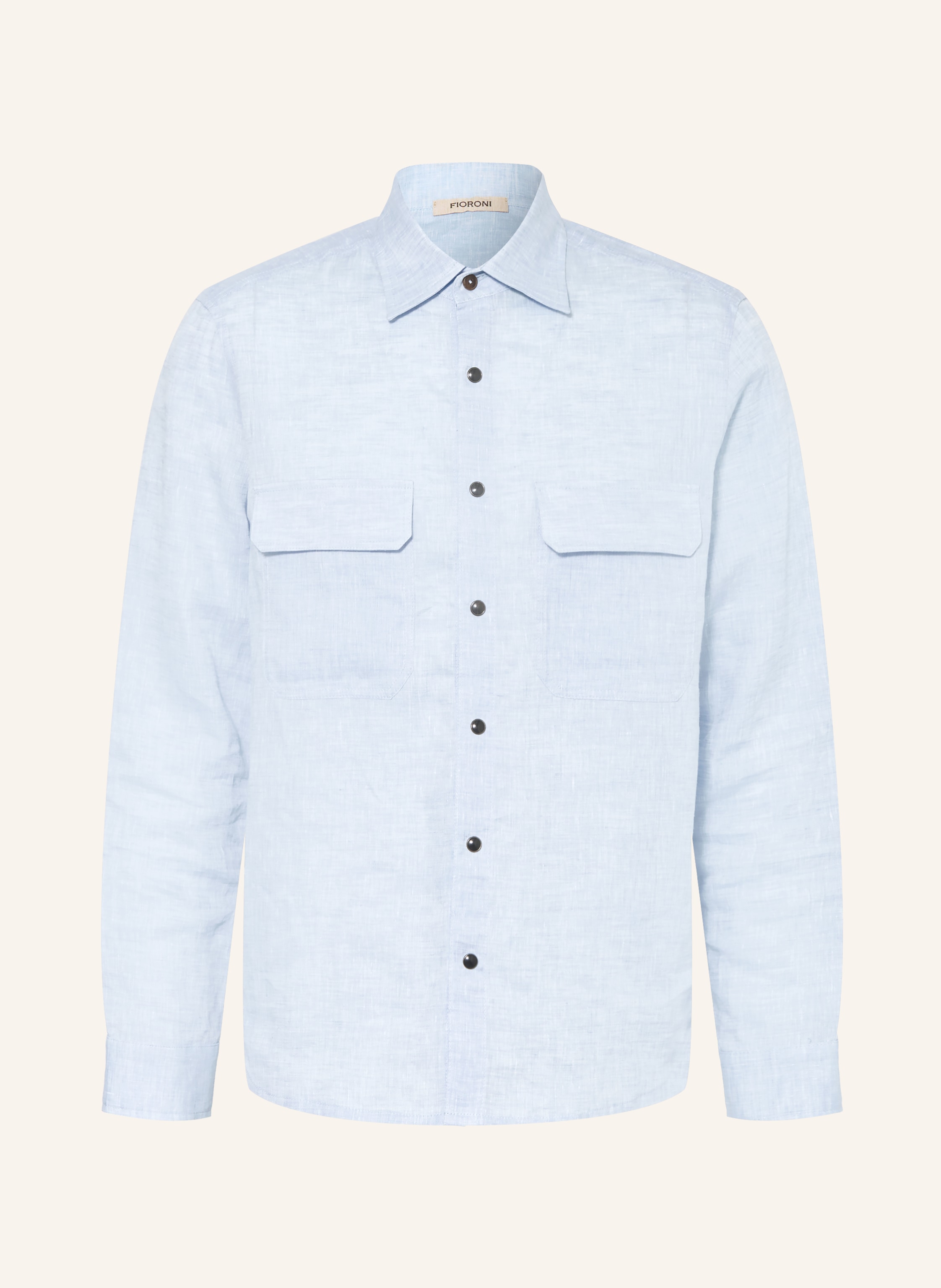 Fioroni Fioroni Leinenhemd Comfort Fit blau in HELLBLAU