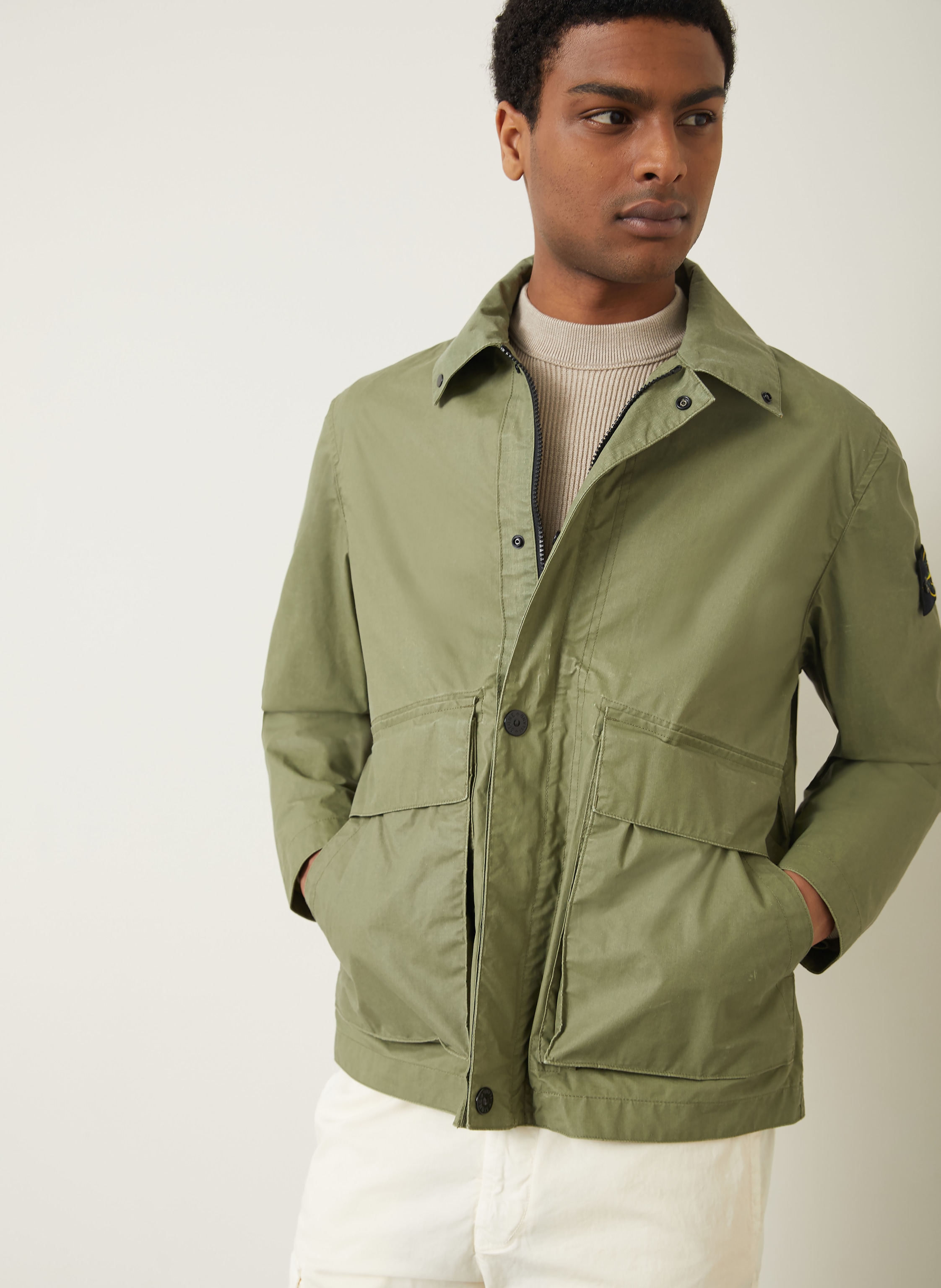 Thumbnail - Stone Island Overjacket Tela gruen