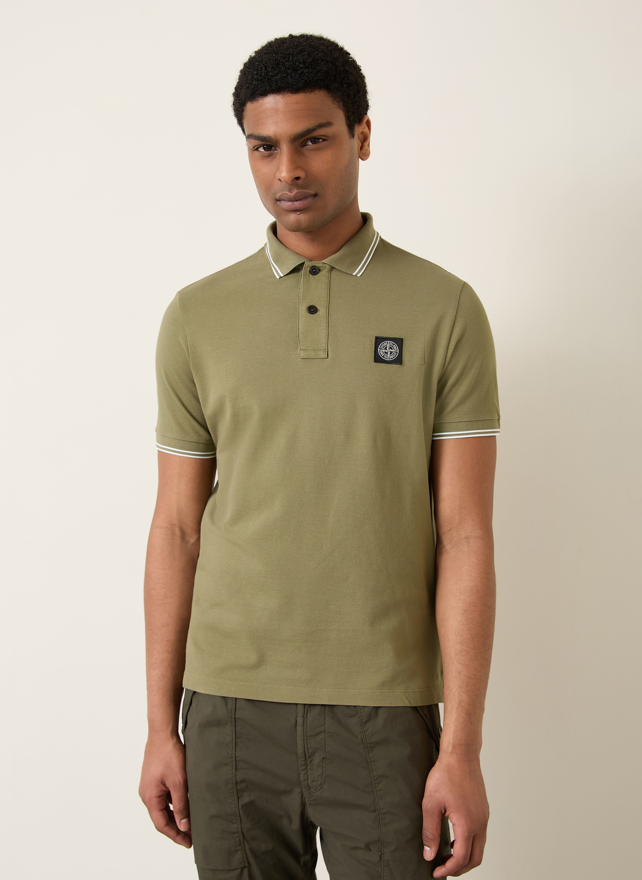 Thumbnail - Stone Island Piqué-Poloshirt gruen