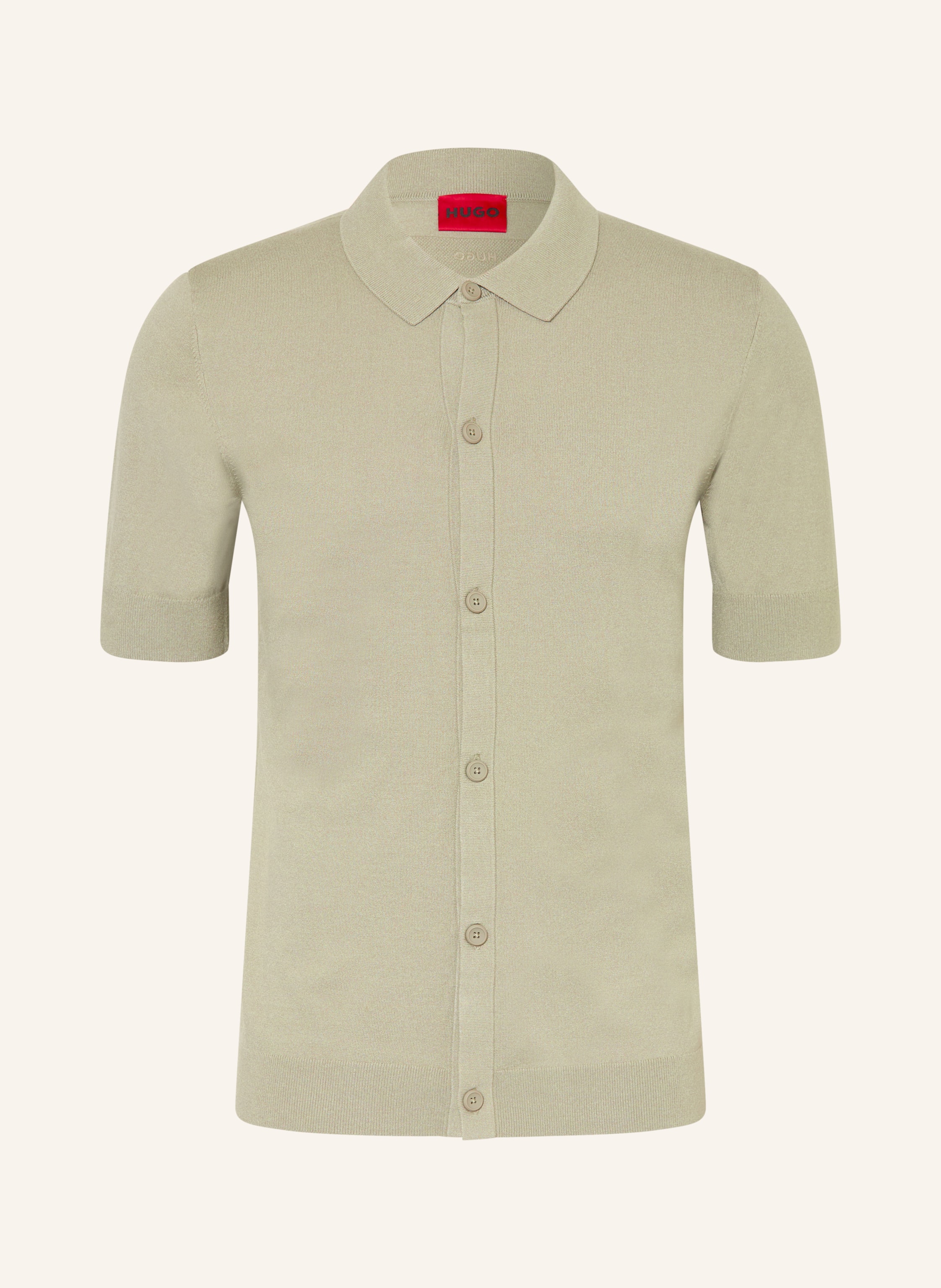 Hugo Hugo Strickhemd San Paco Extra Slim Fit gruen in KHAKI