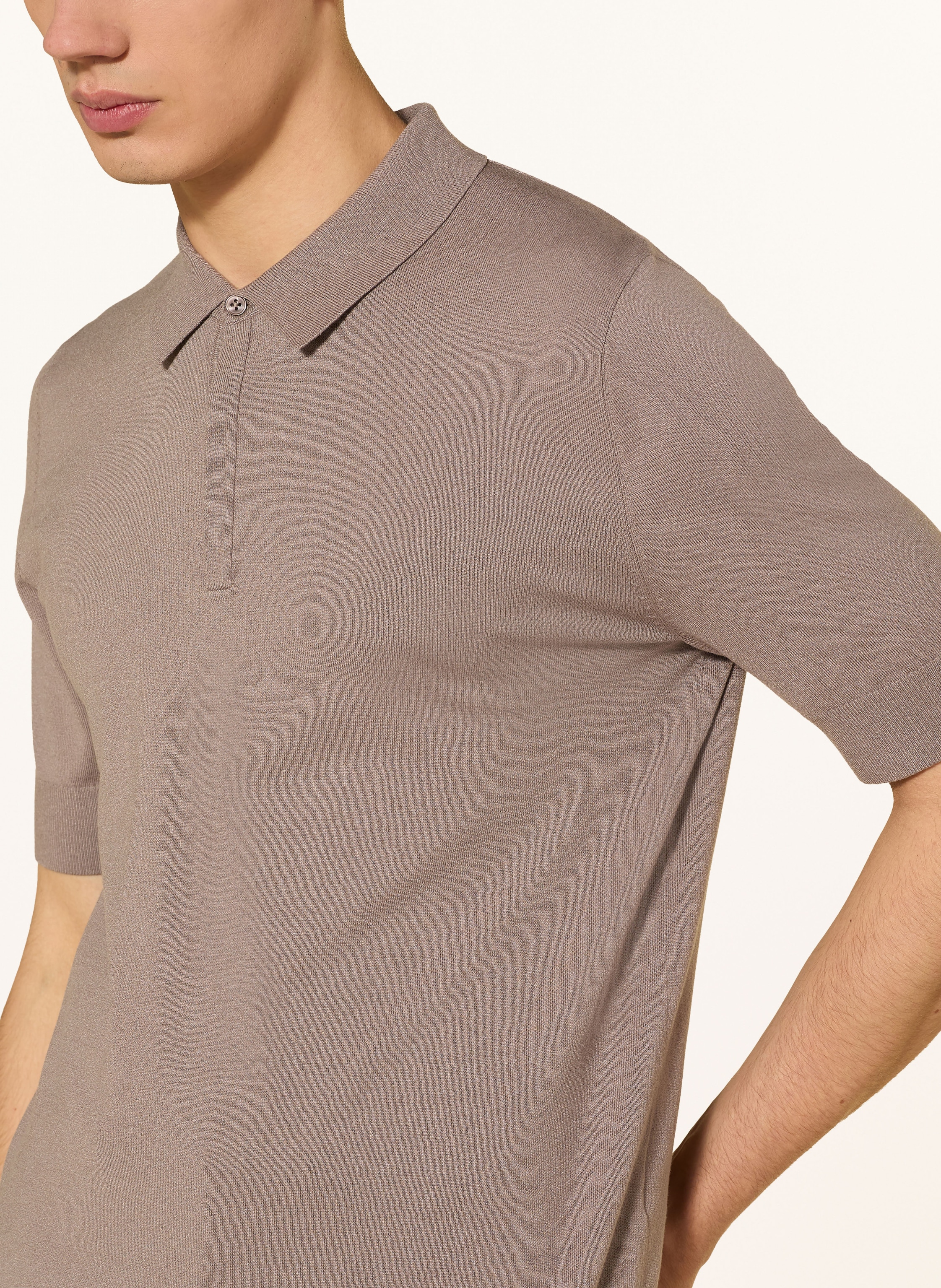 Thumbnail - Hugo Strick-Poloshirt San Peter braun