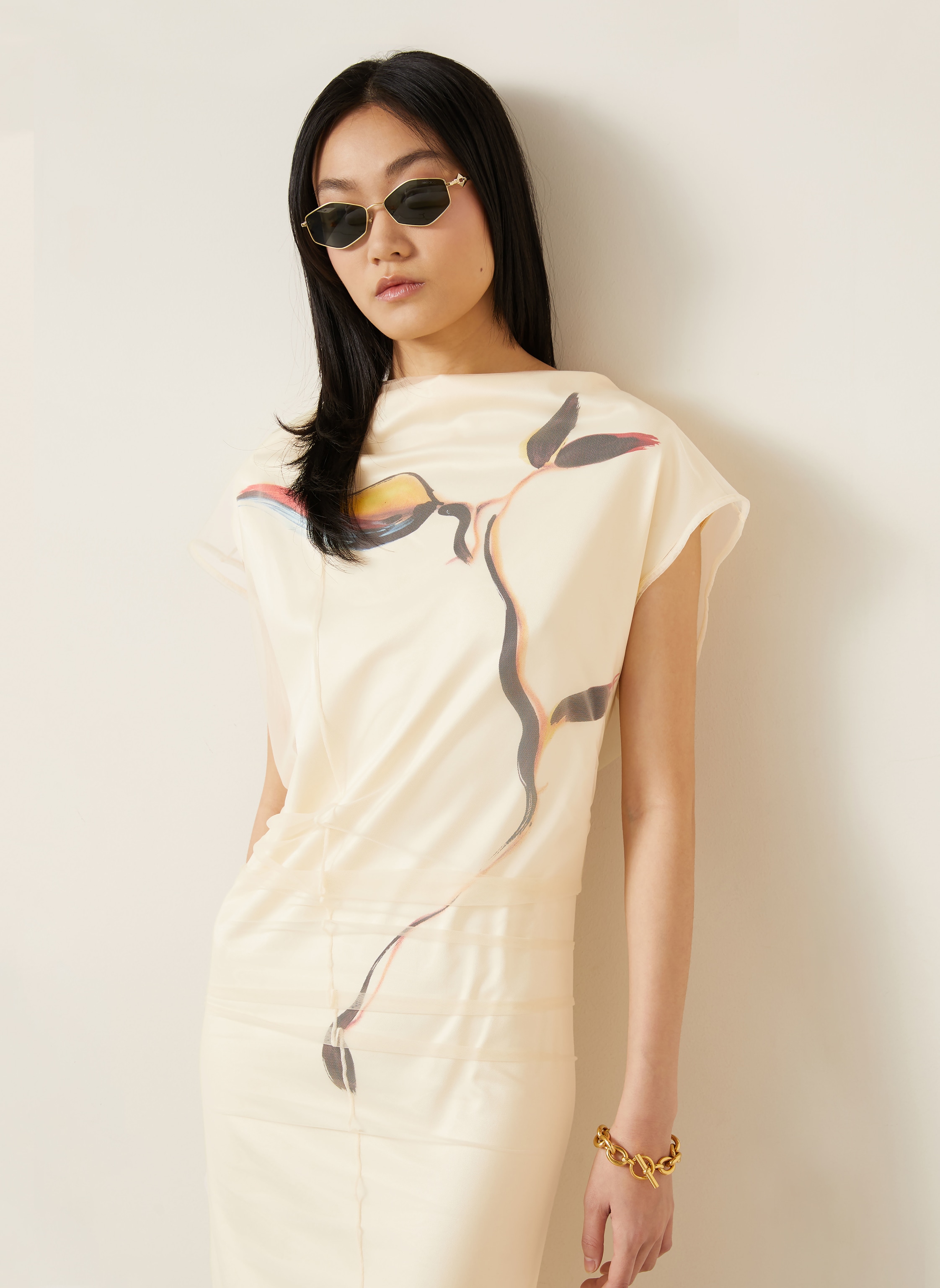 Thumbnail - Sportmax Satinkleid Viale gelb