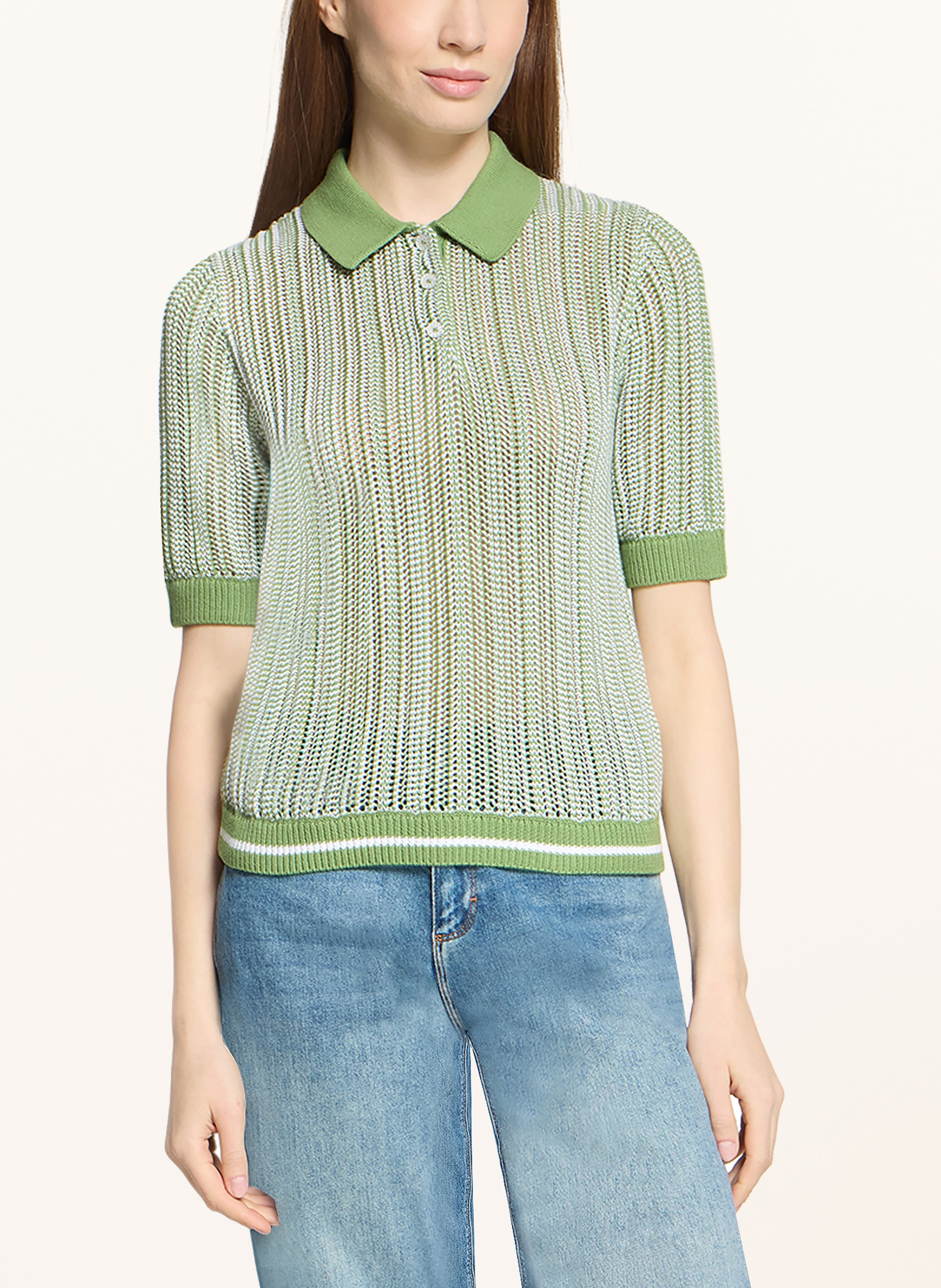 Thumbnail - Cartoon Strick-Poloshirt gruen