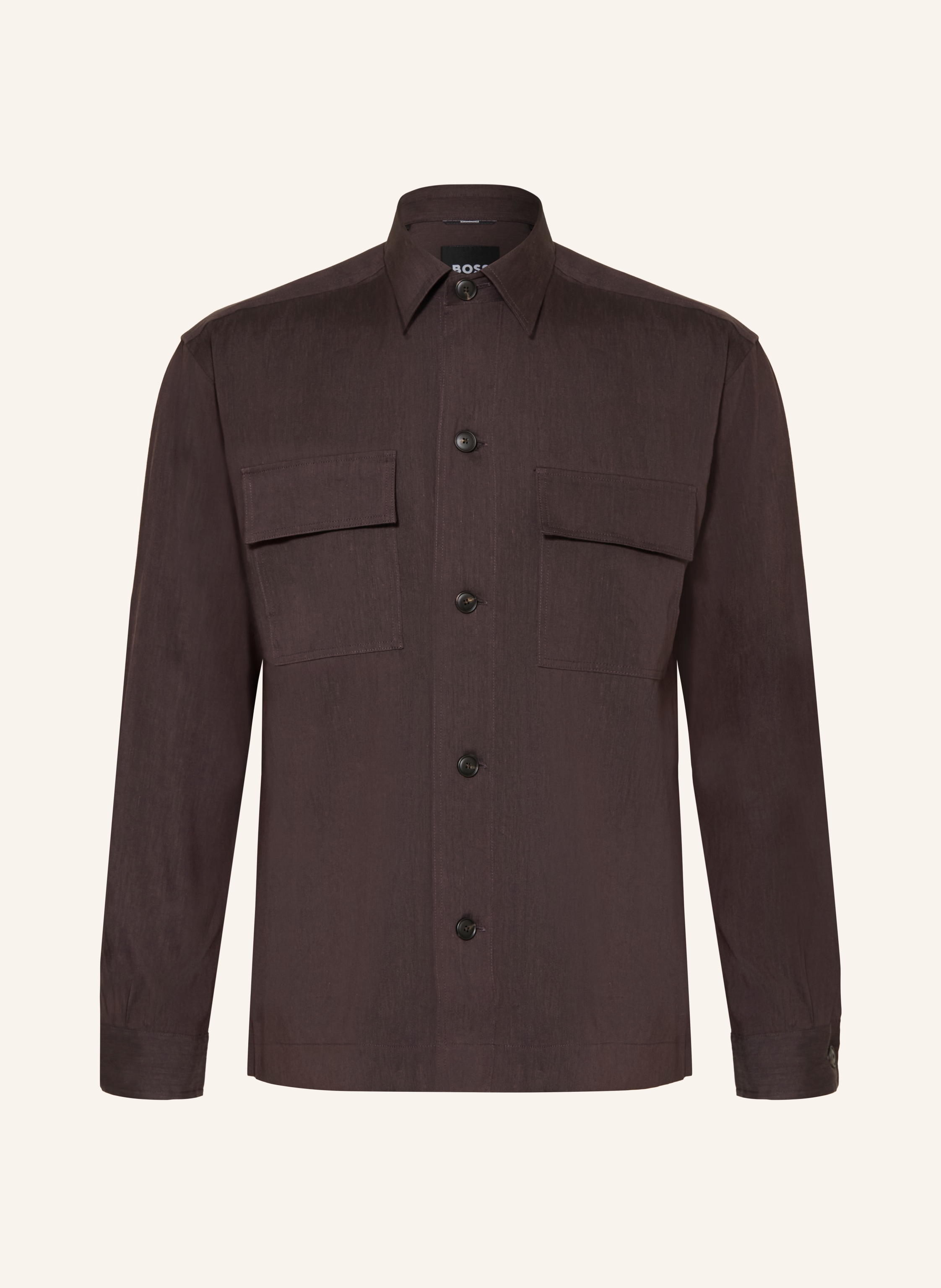 Boss Boss Hemd Cai Comfort Fit Mit Leinen braun in DUNKELBRAUN