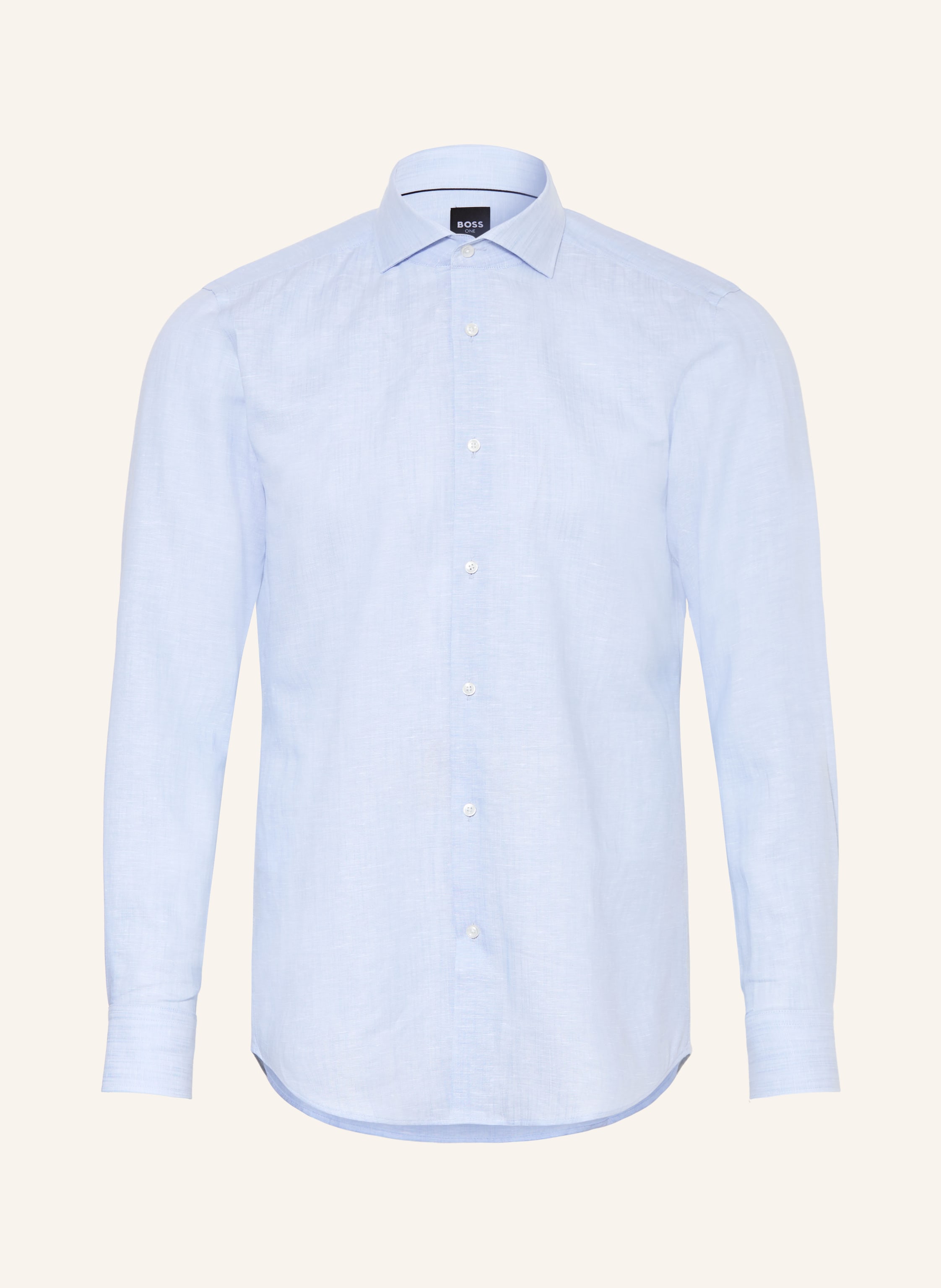 Boss Boss Hemd Hank Slim Fit Mit Leinen blau in HELLBLAU