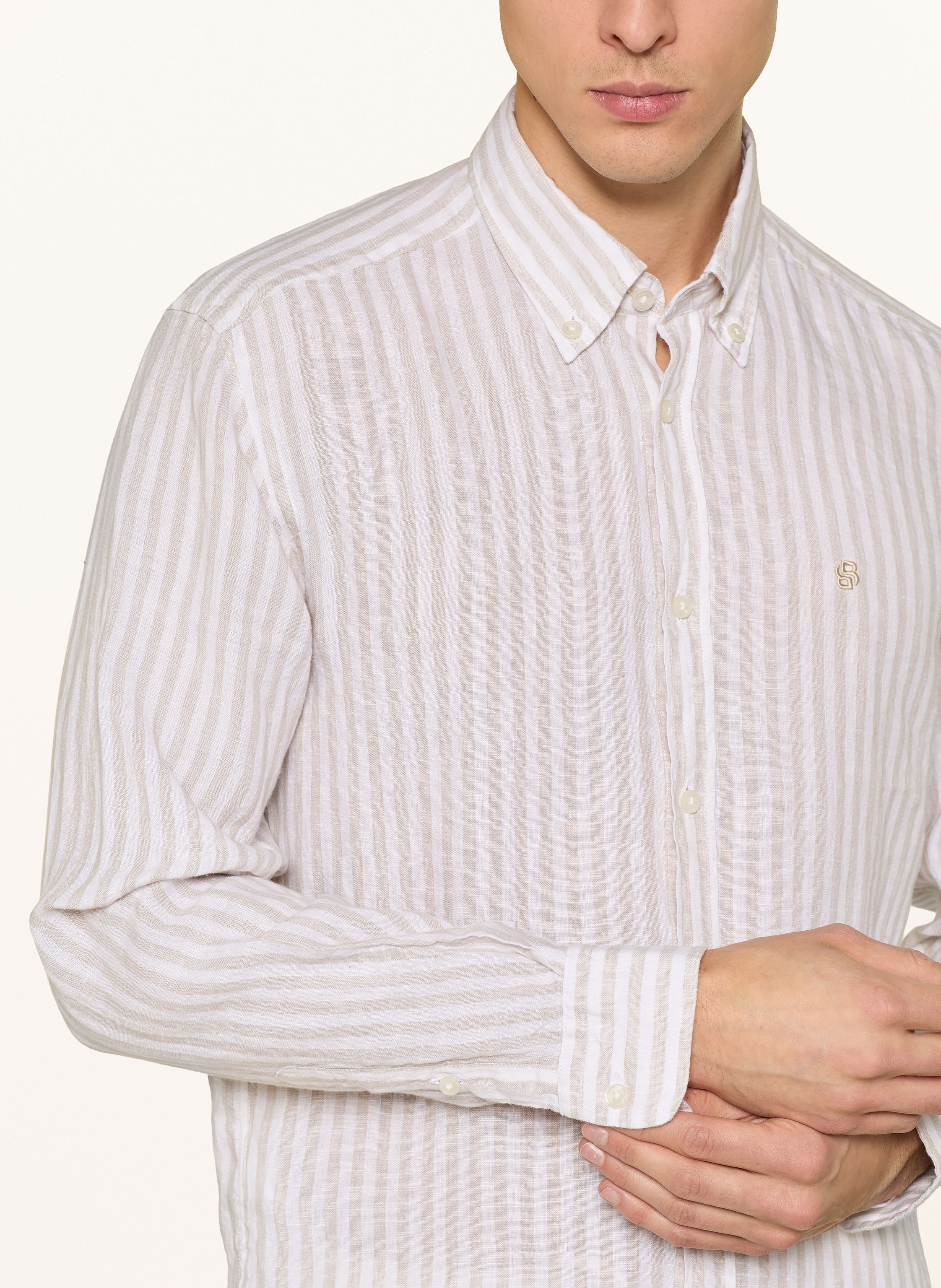 Thumbnail - Boss Leinenhemd Liam Regular Fit beige