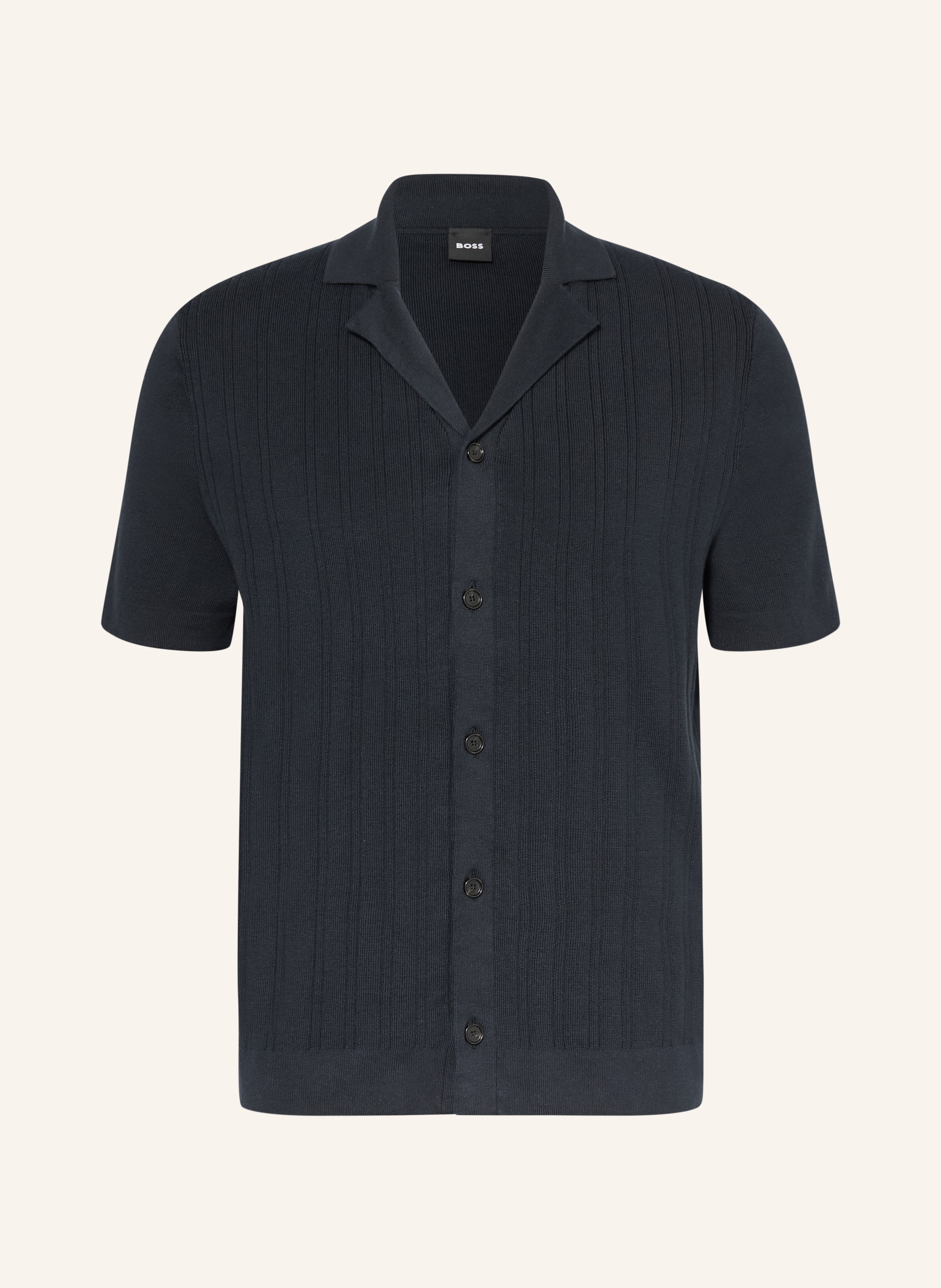 Boss Boss Strickhemd Neri Slim Fit blau in DUNKELBLAU