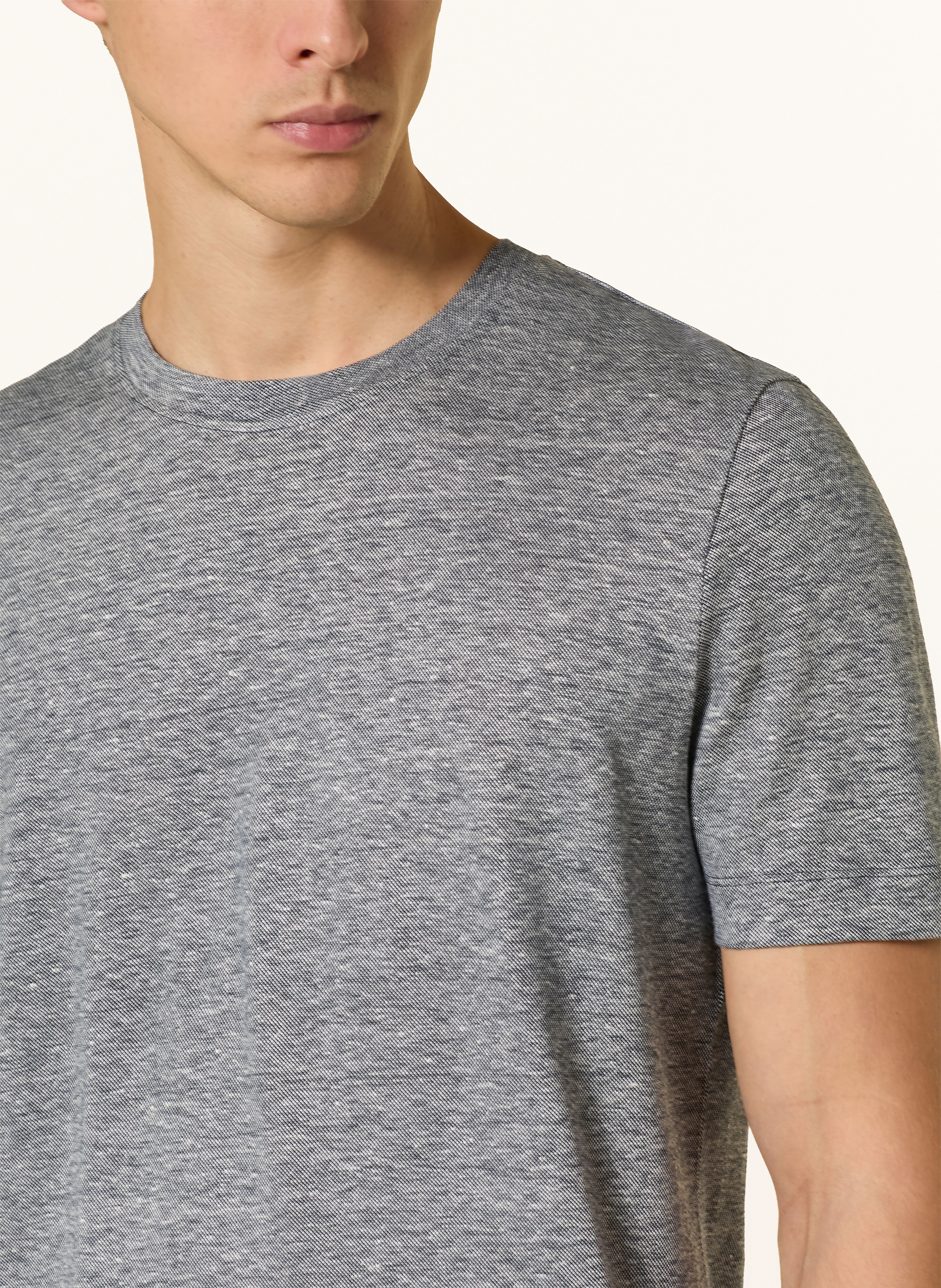 Thumbnail - Boss T-Shirt Thompson Mt Leinen blau