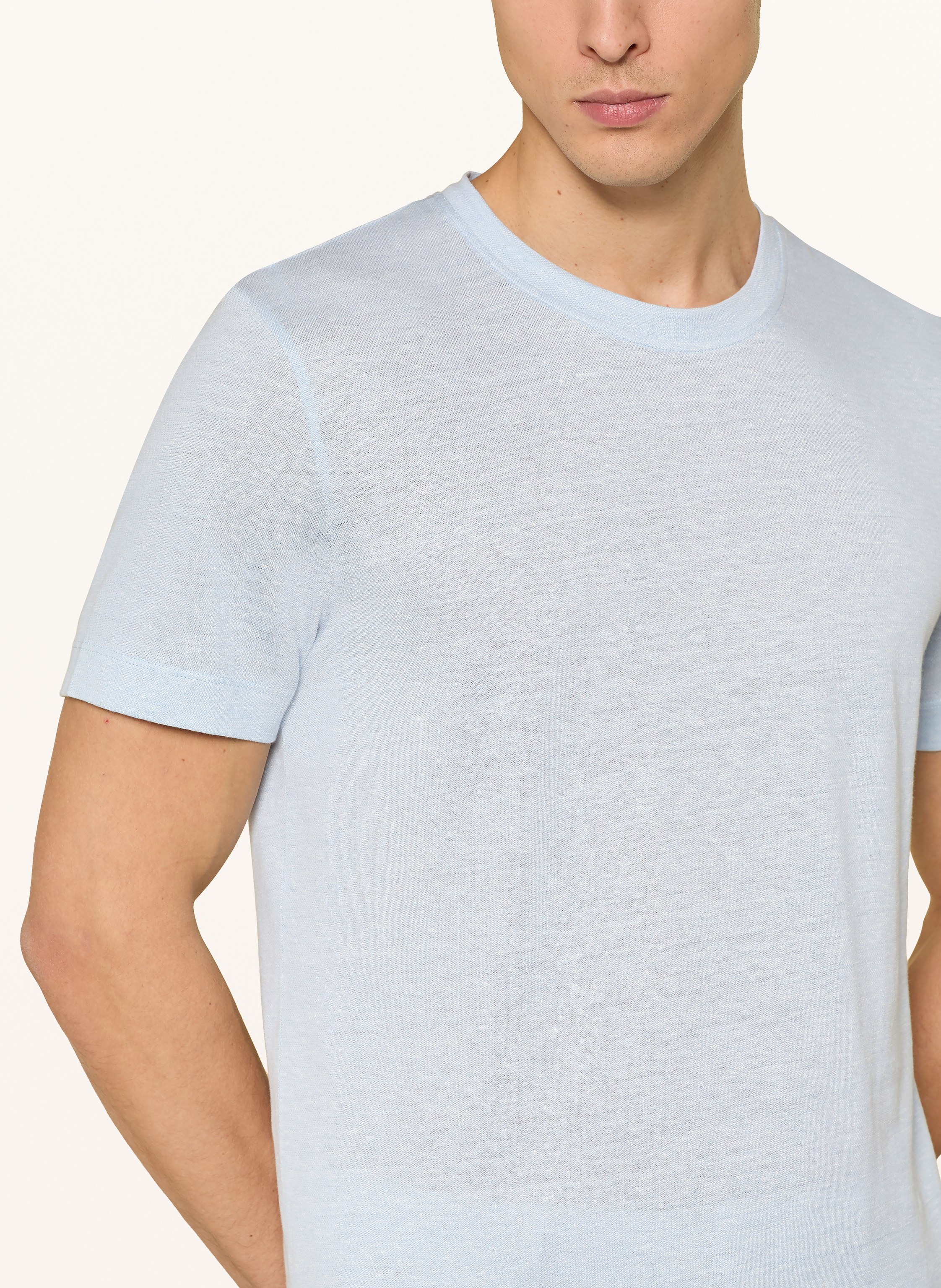 Thumbnail - Boss T-Shirt Thompson Mt Leinen blau