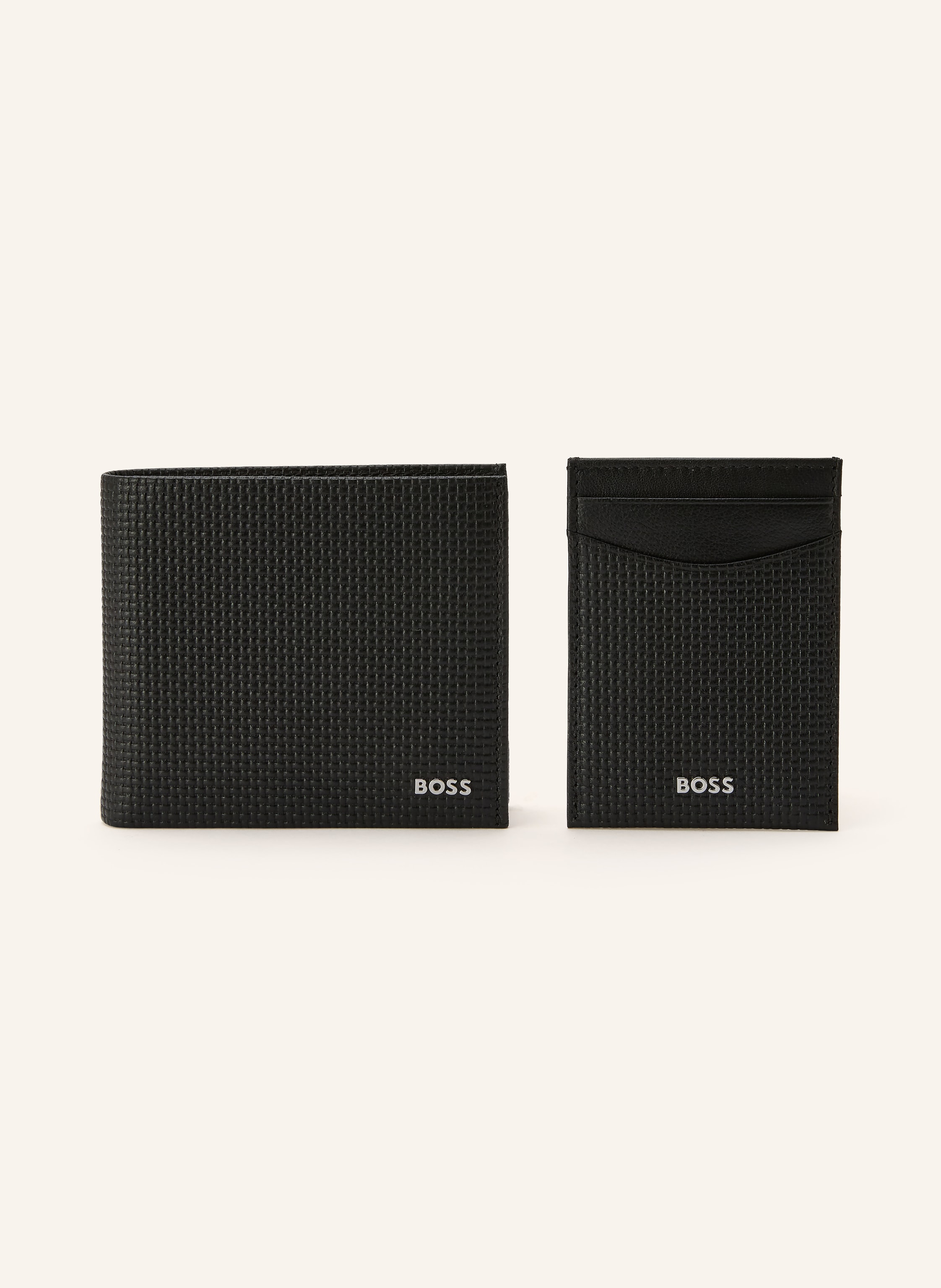 Boss Boss Set: Geldbörse Und Kartenetui schwarz in SCHWARZ