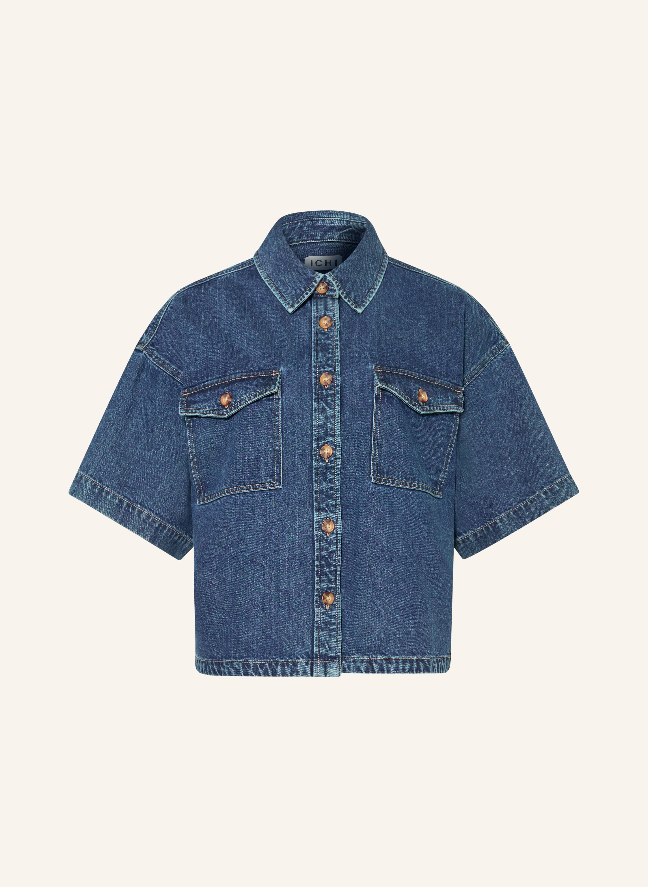 Ichi Jeansbluse Ihkamina blau